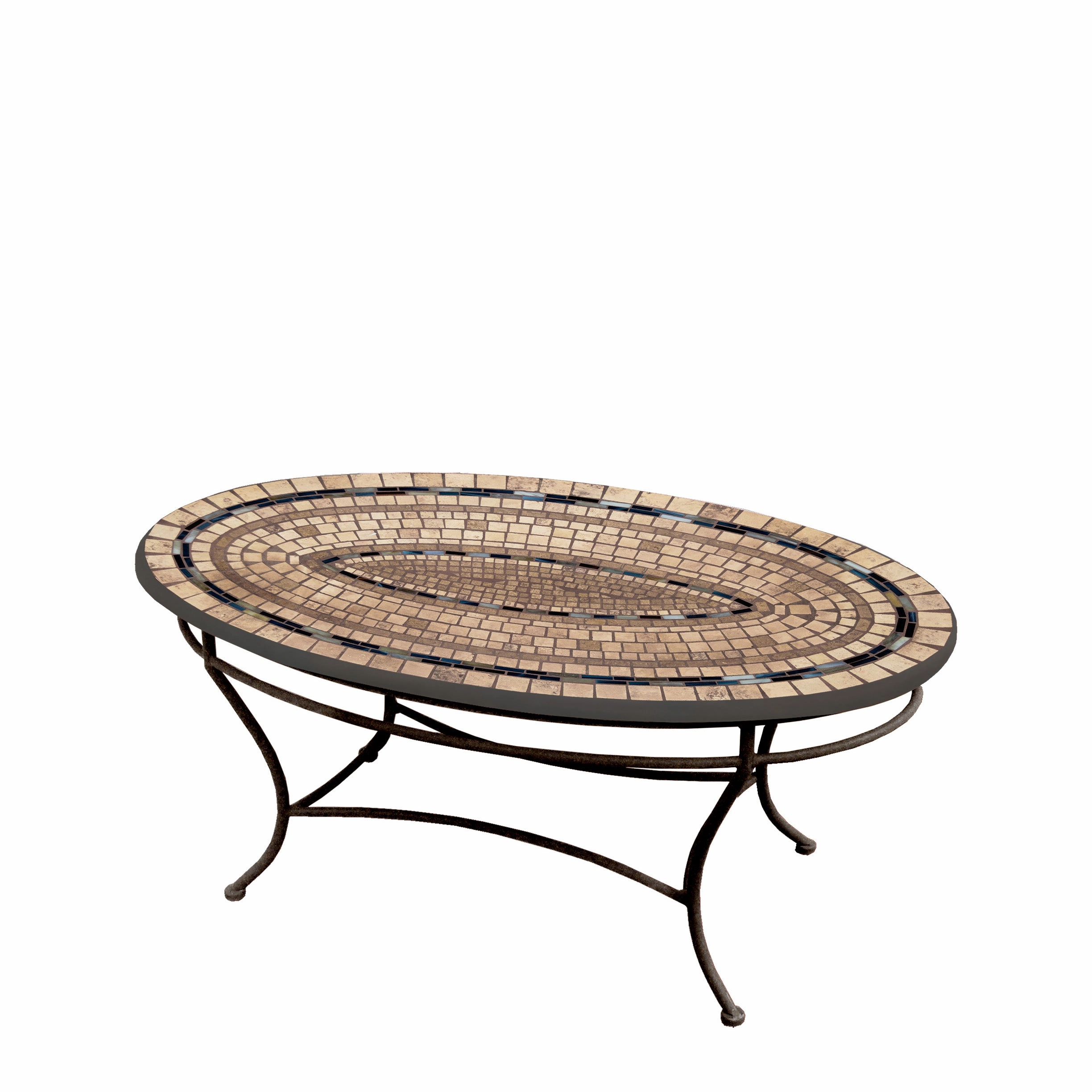 42" Oval Elements Mosaic Stone Top Coffee Tableoutdoor coffee table for patio or lounge