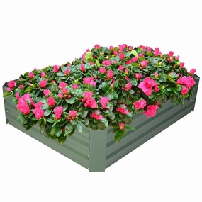 48"x36"x12" Raised Garden Bed Galvanized Planter Box Anti-Rust Coating Planting Vegetables Herbs and Flowers small herb garden planters for beginners