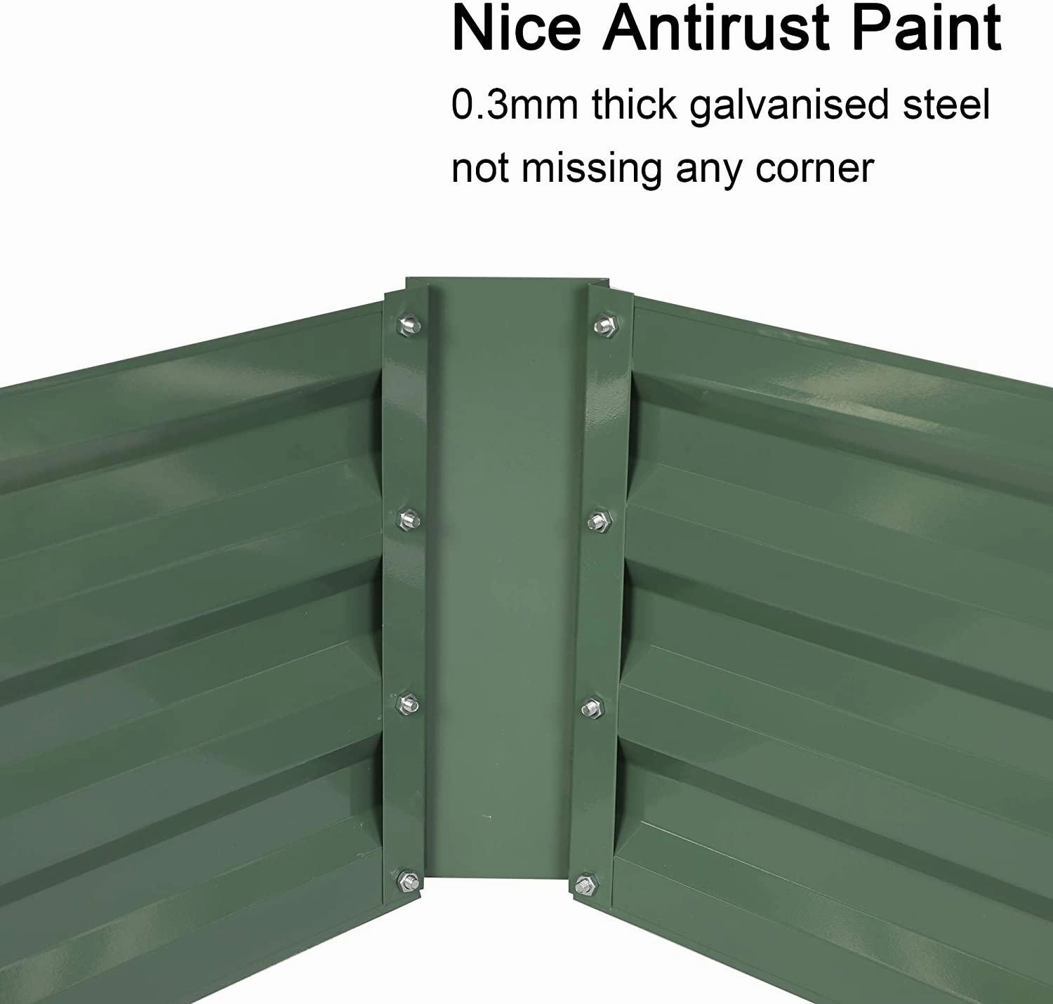 48"x36"x12" Raised Garden Bed Galvanized Planter Box Anti-Rust Coating Planting Vegetables Herbs and Flowers