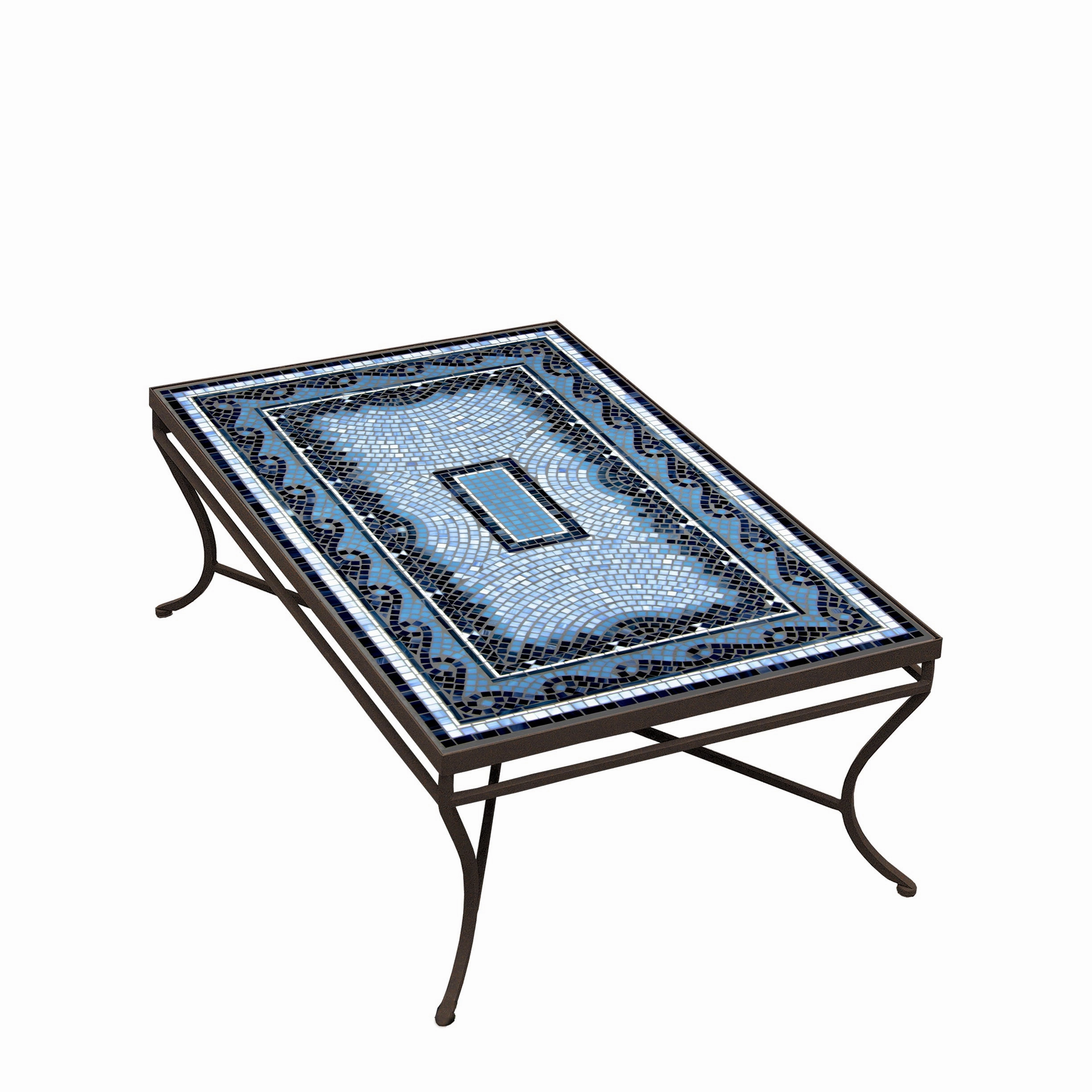 48" x 30" Mosaic Stone Top Coffee Table