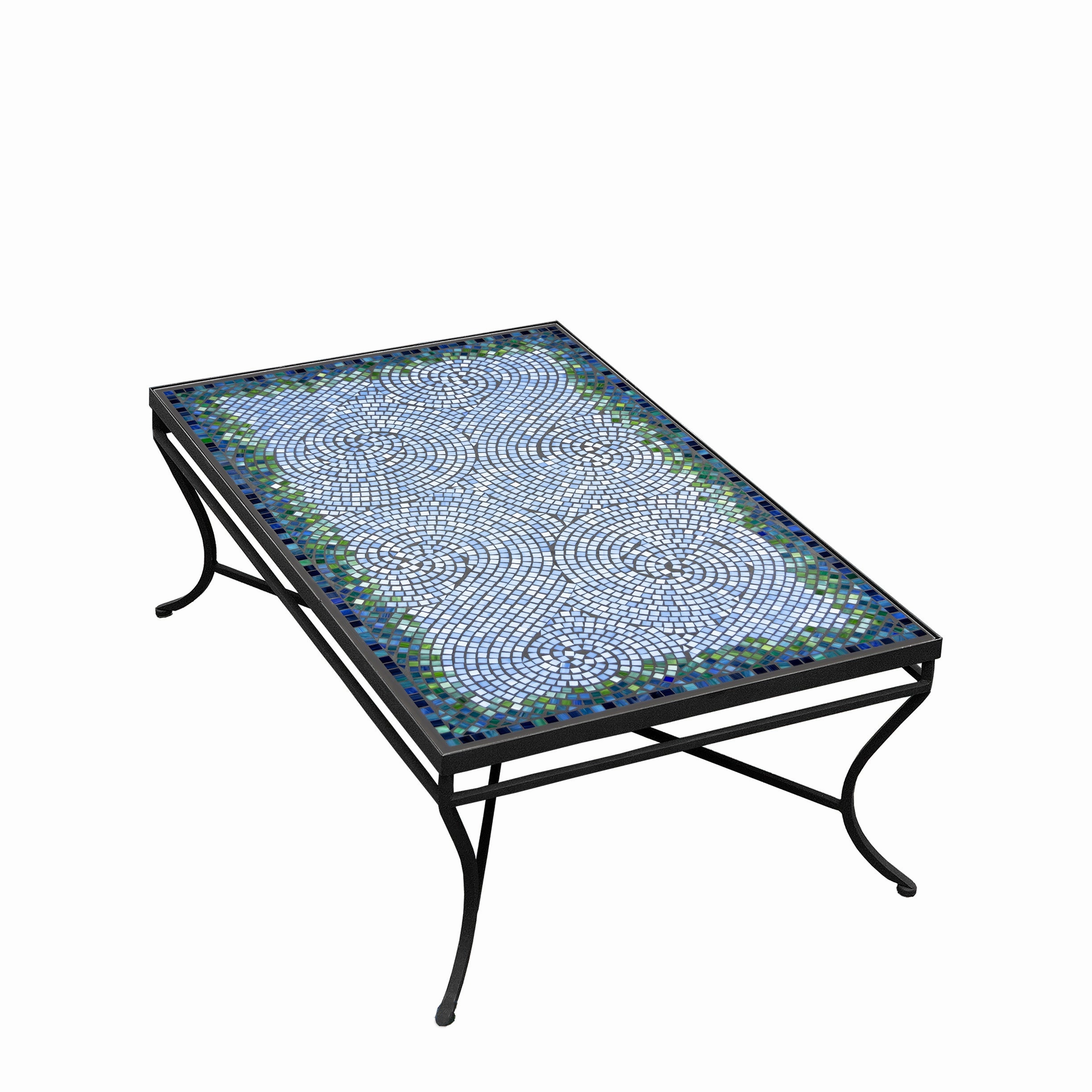 48" x 30" Mosaic Stone Top Coffee Table