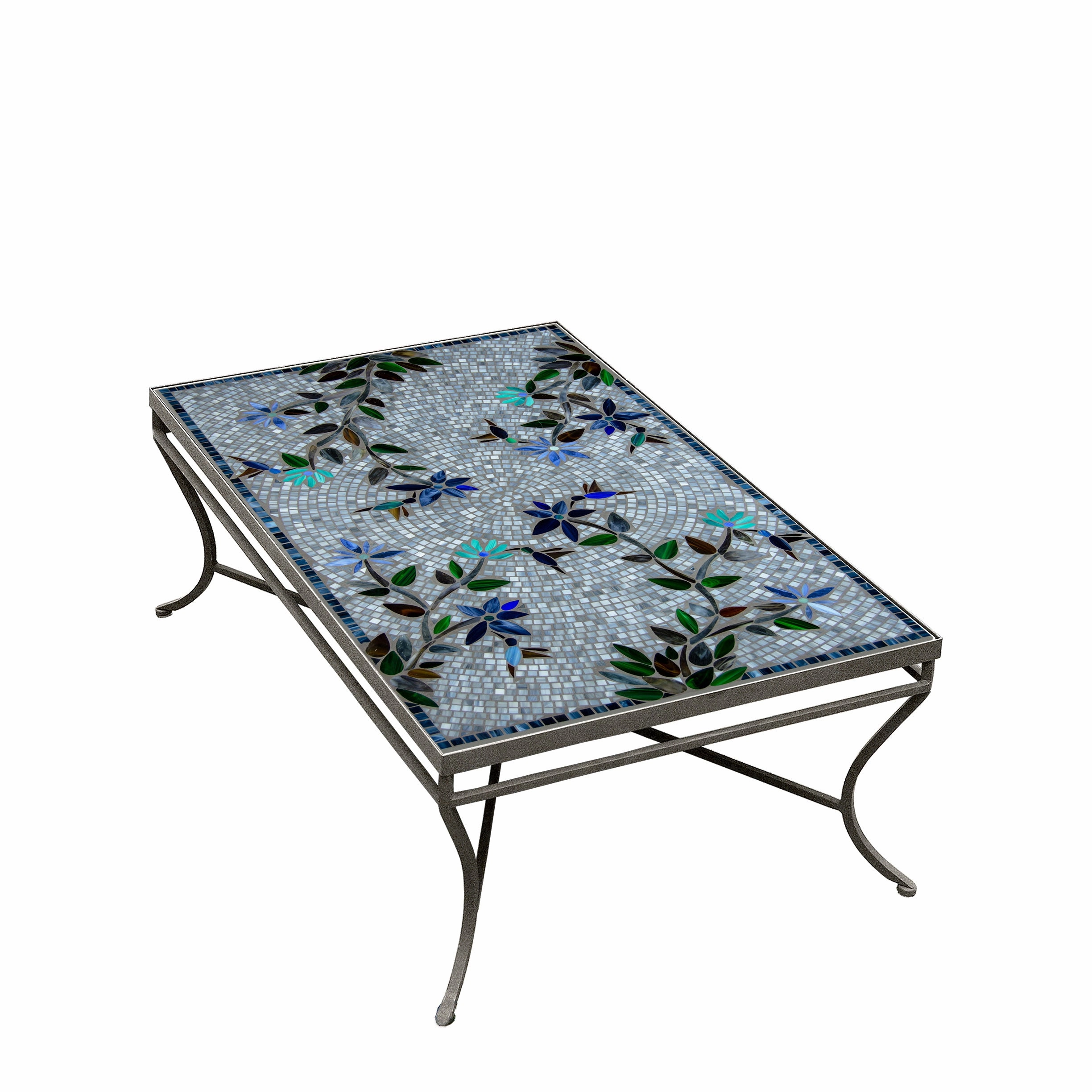 48" x 30" Mosaic Stone Top Coffee Table