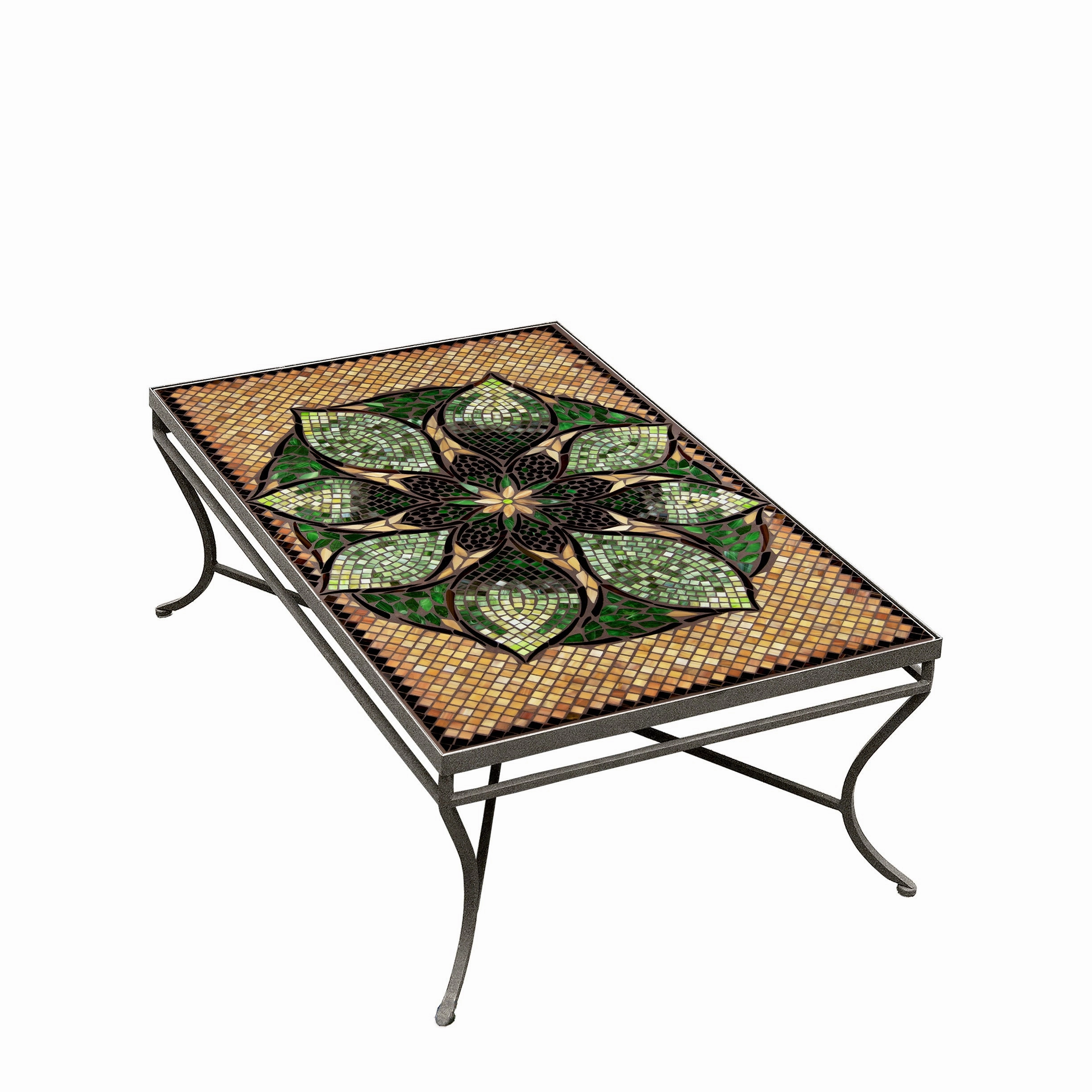 48" x 30" Mosaic Stone Top Coffee Table