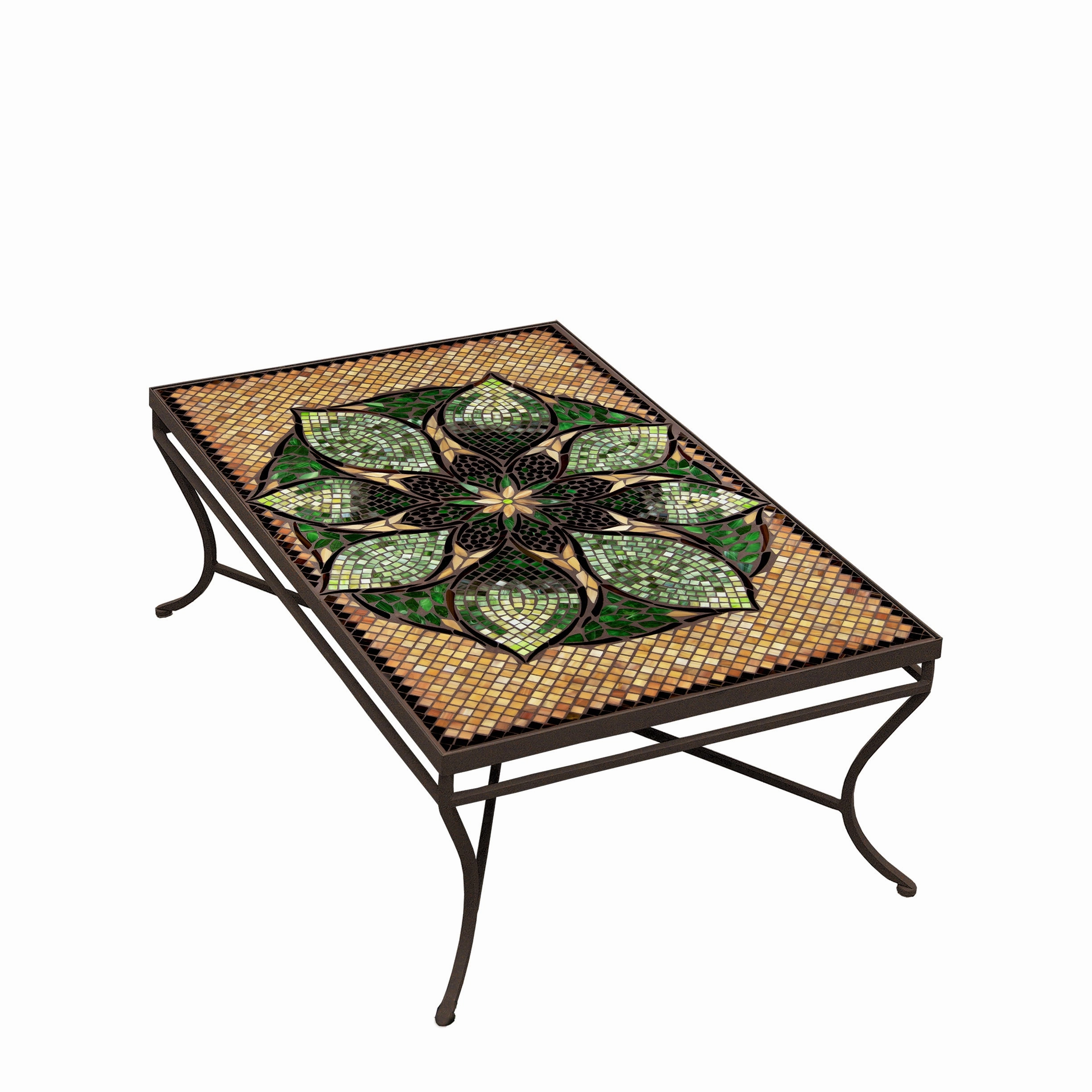 48" x 30" Mosaic Stone Top Coffee Table