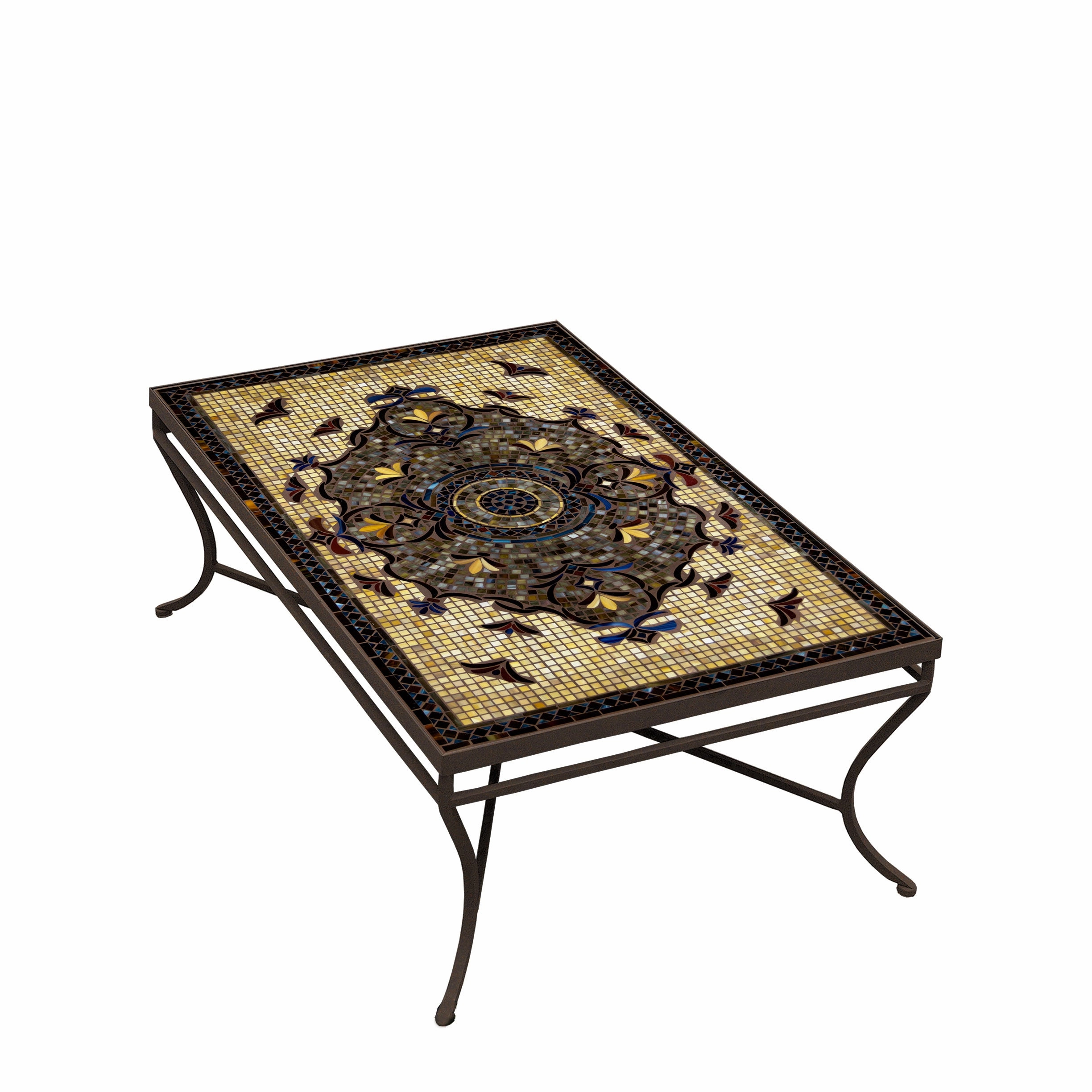 48" x 30" Mosaic Stone Top Coffee Table