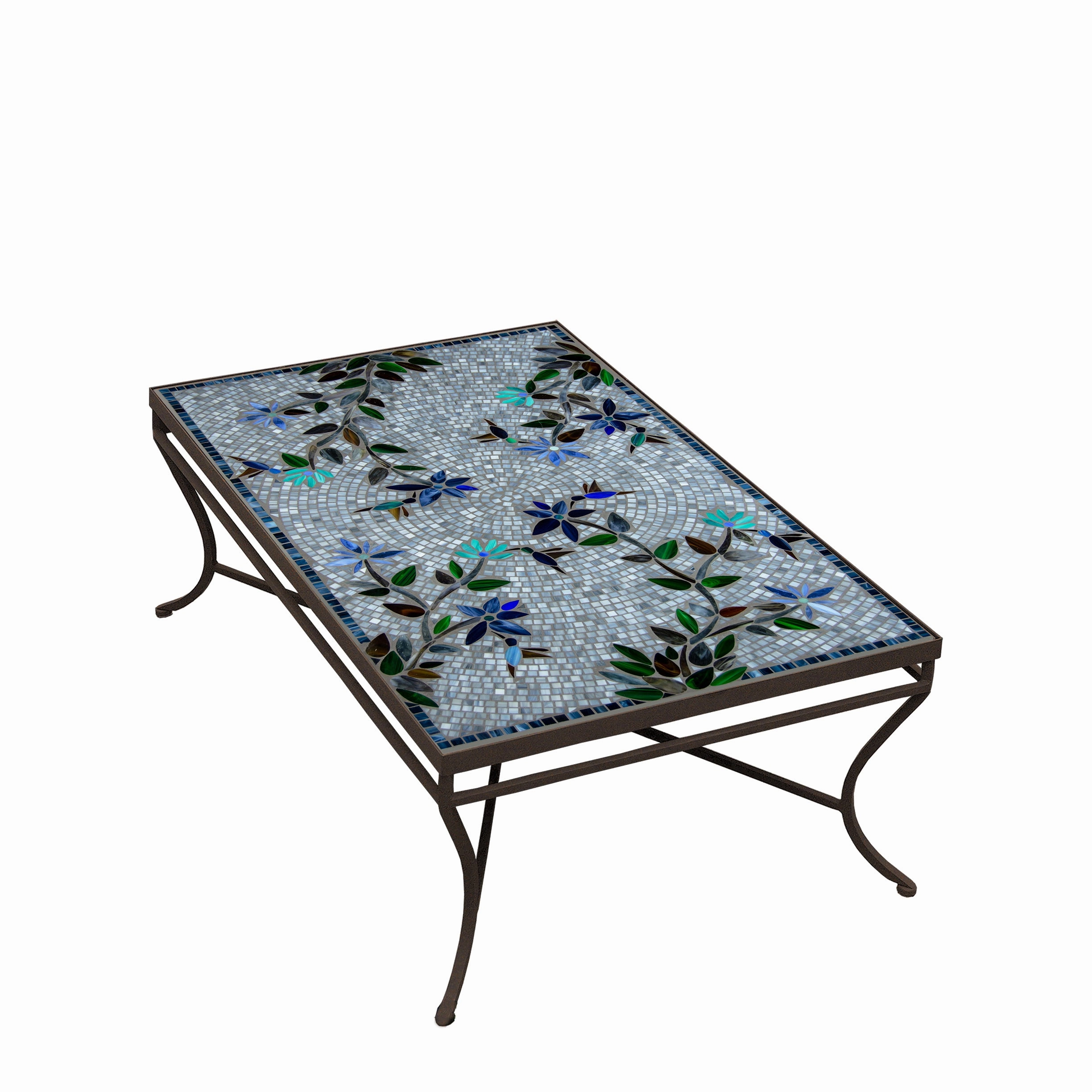 48" x 30" Mosaic Stone Top Coffee Table