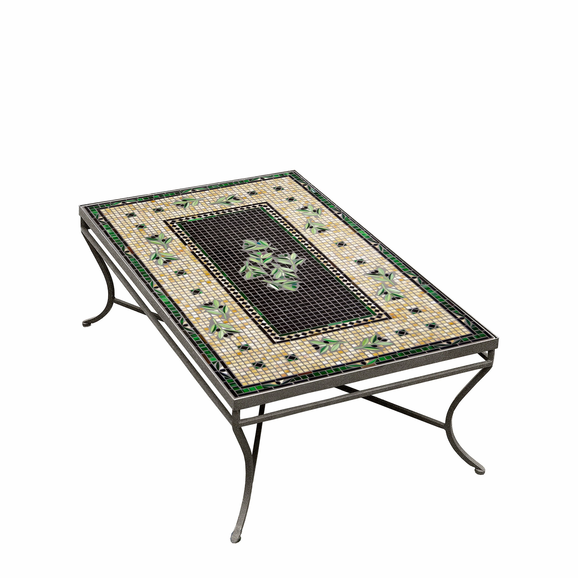 48" x 30" Mosaic Stone Top Coffee Table