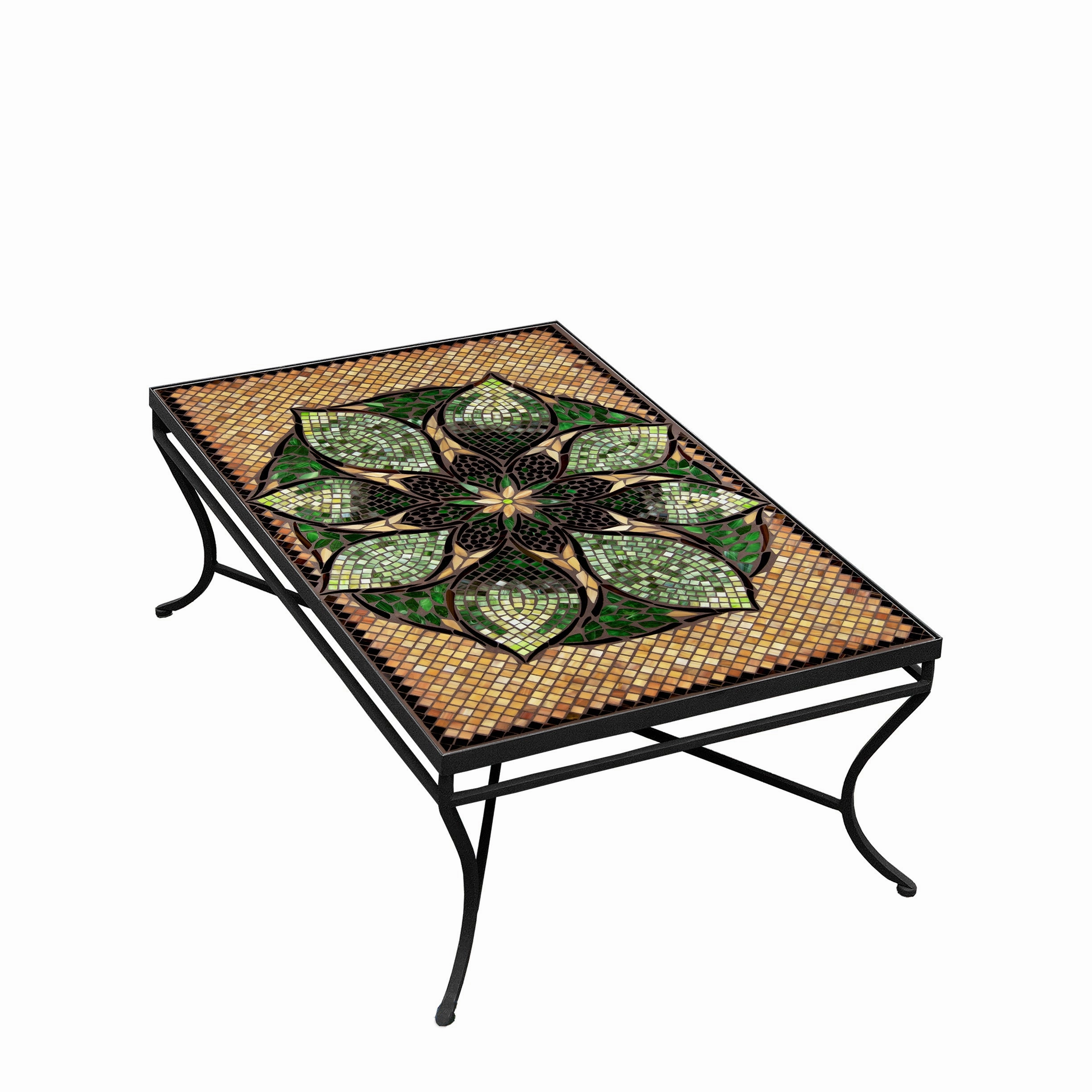 48" x 30" Mosaic Stone Top Coffee Table