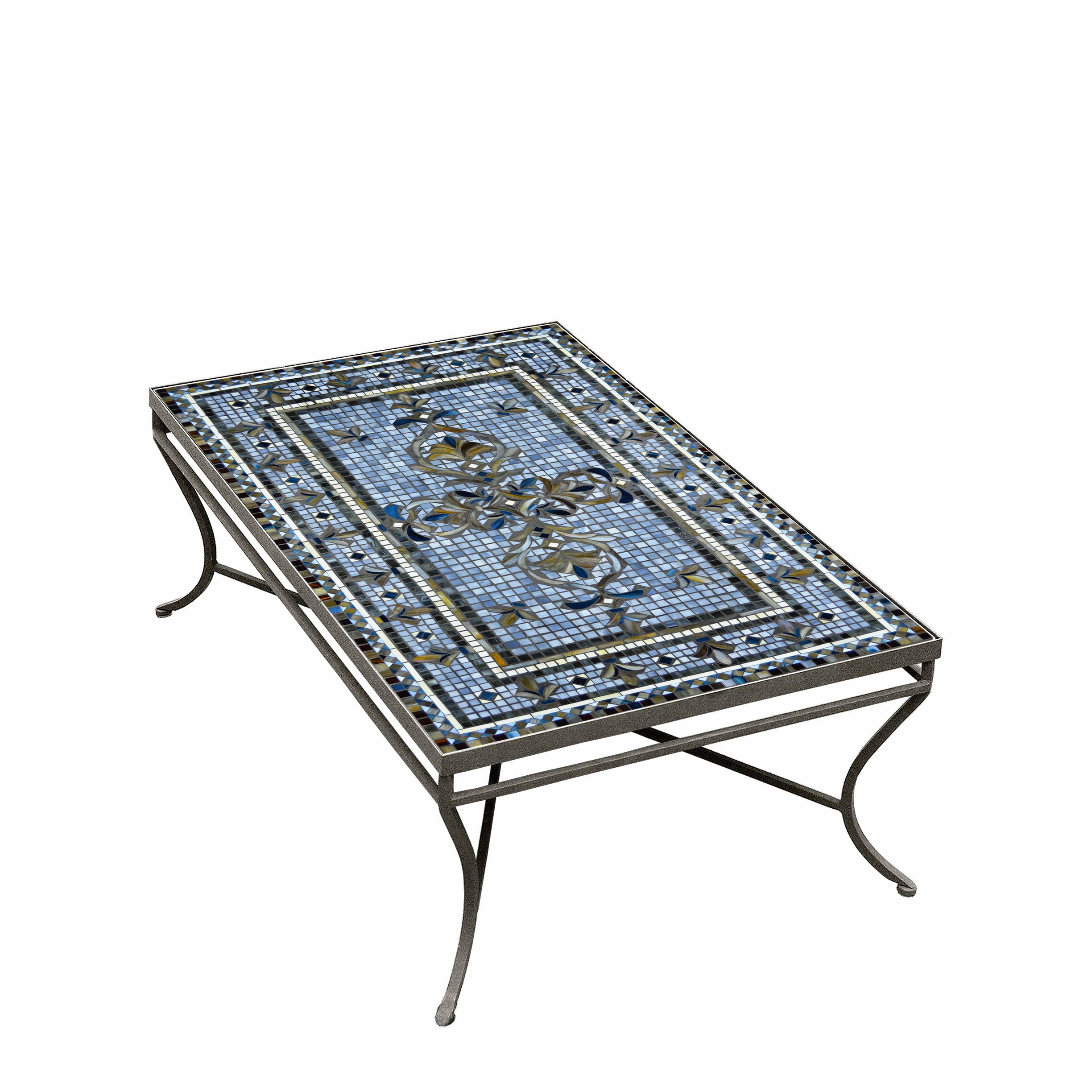 48" x 30" Mosaic Stone Top Coffee Table