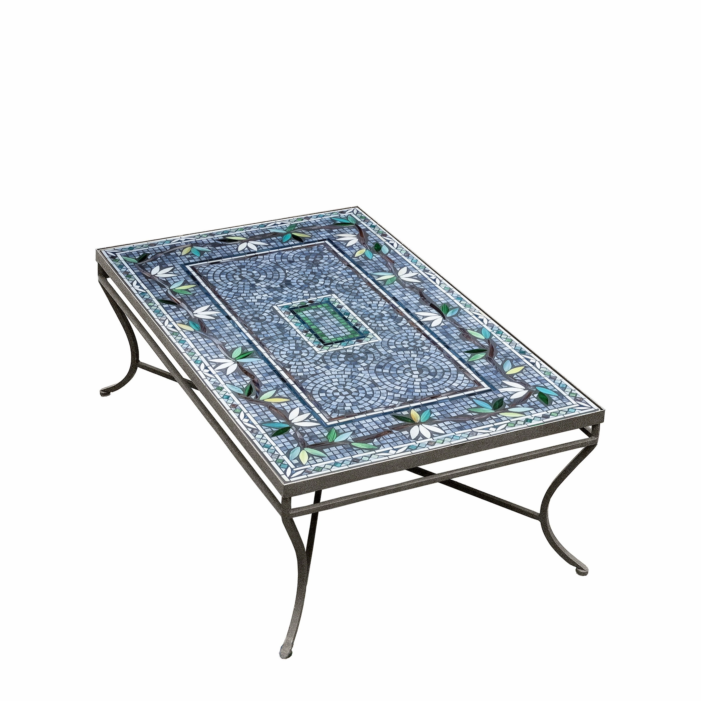 48" x 30" Mosaic Stone Top Coffee Table