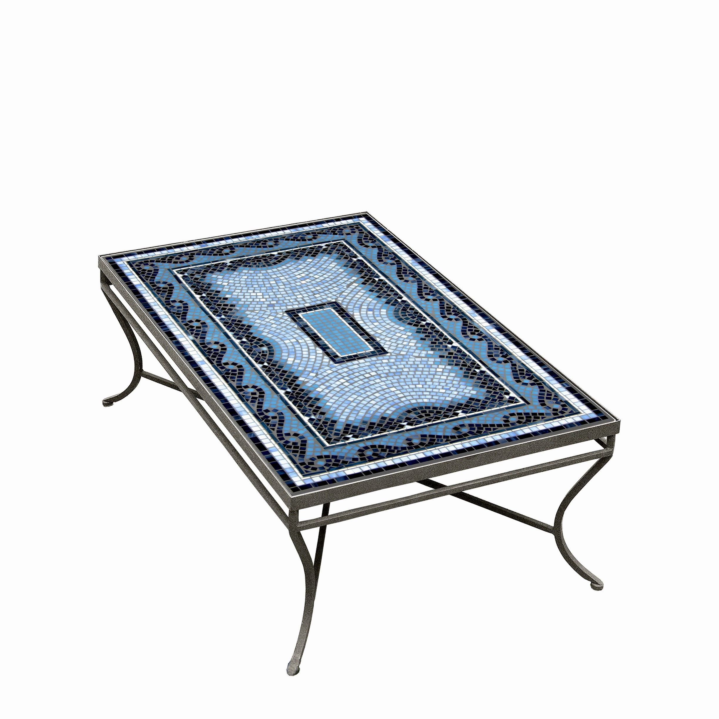 48" x 30" Mosaic Stone Top Coffee Table
