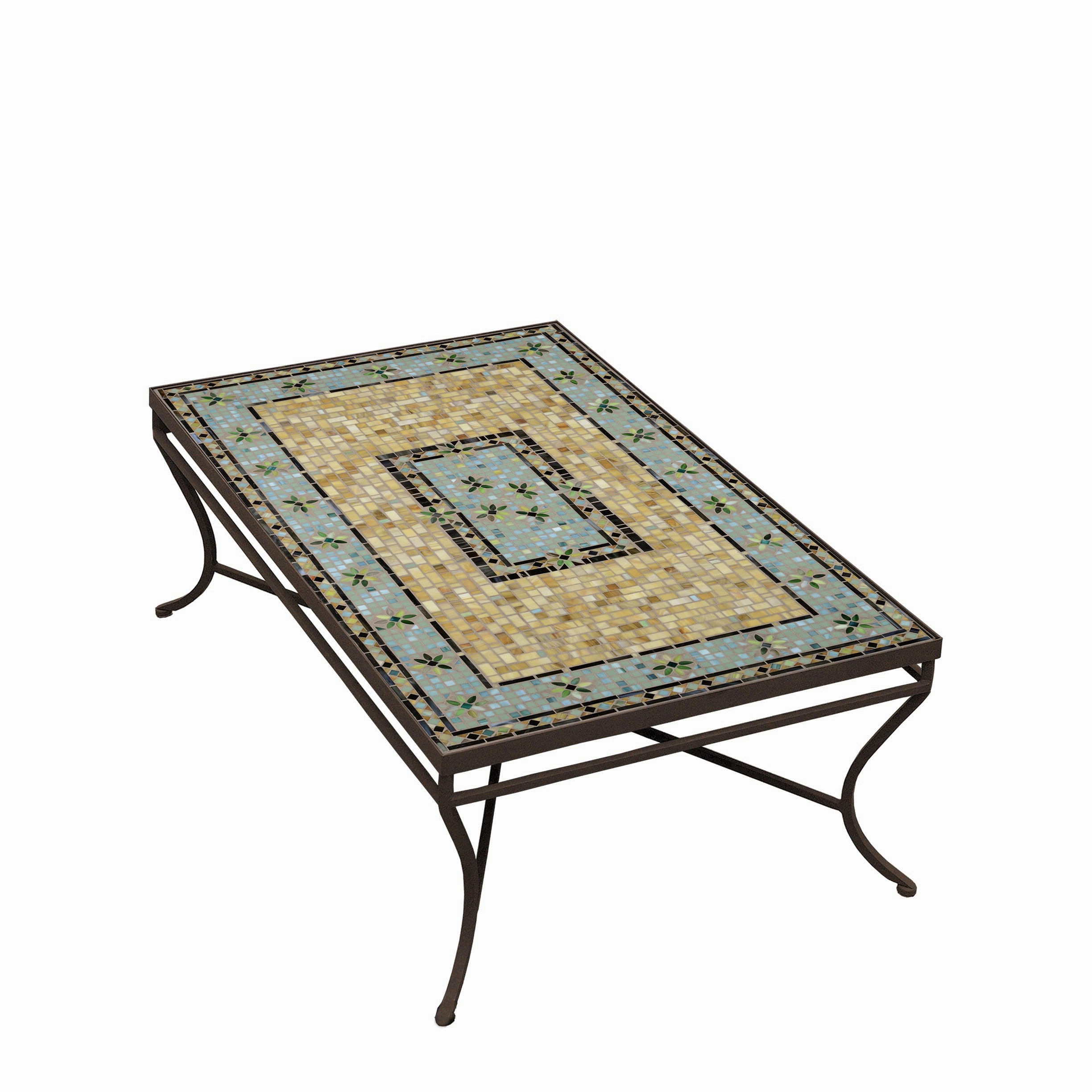 48" x 30" Mosaic Stone Top Coffee Table