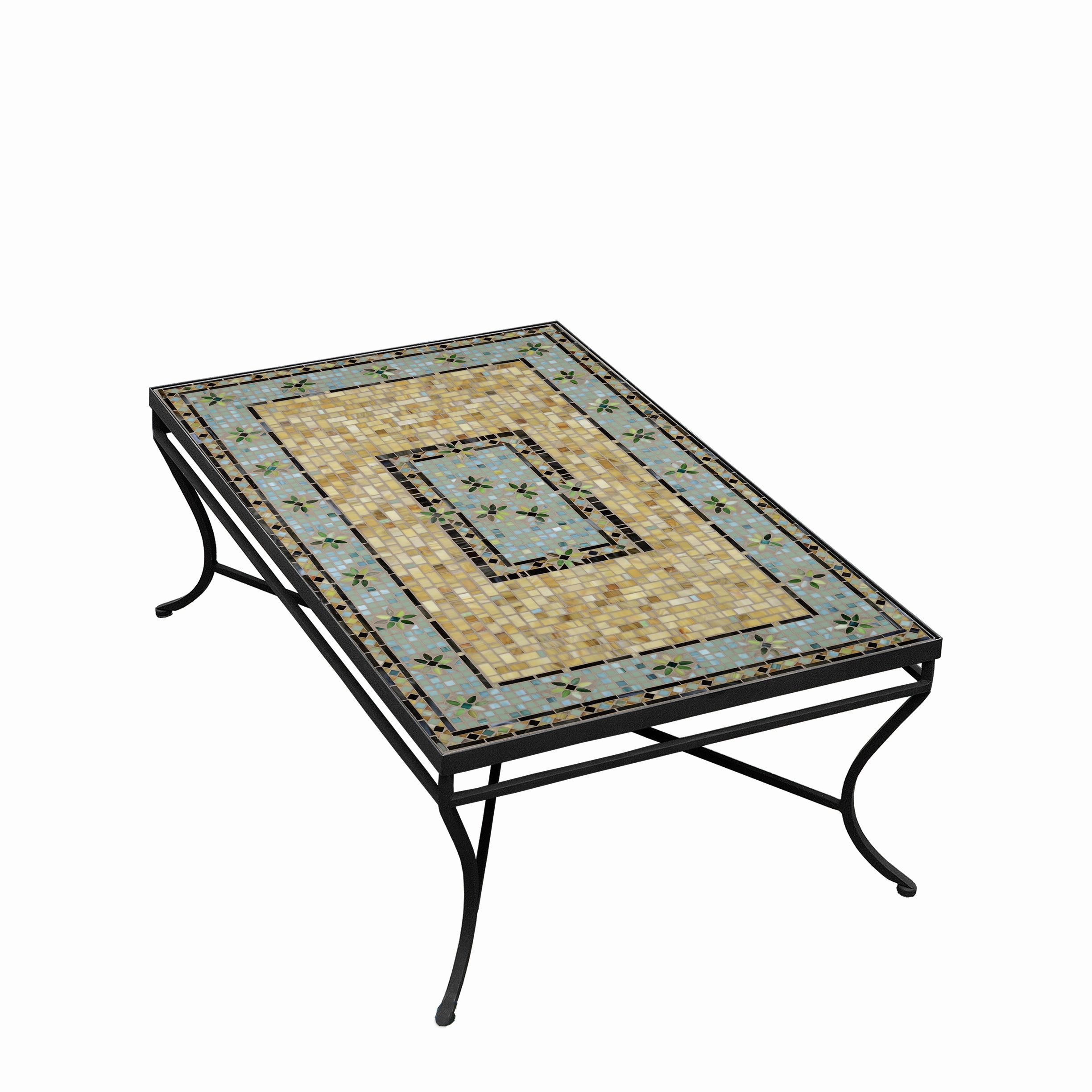 48" x 30" Mosaic Stone Top Coffee Table