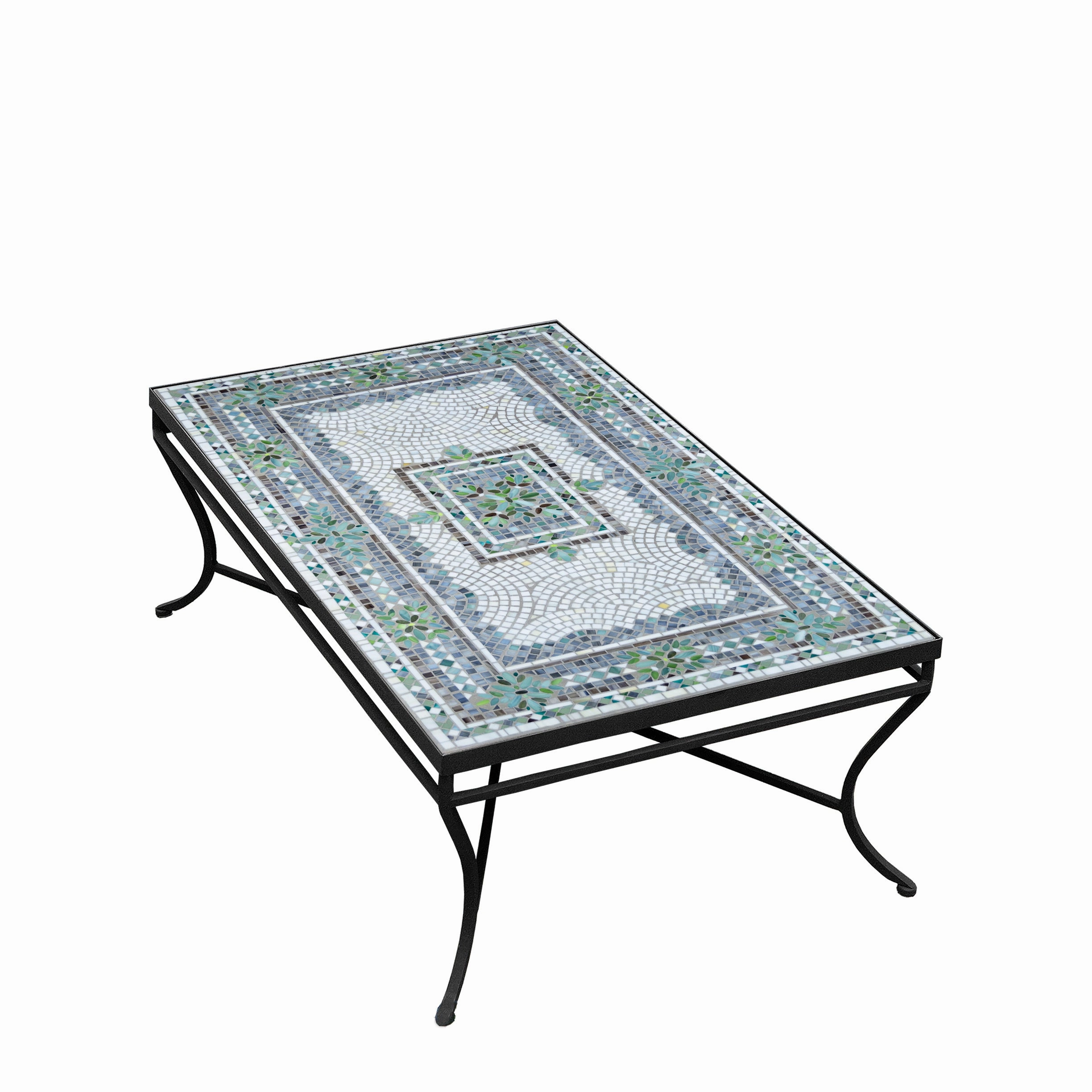 48" x 30" Mosaic Stone Top Coffee Table