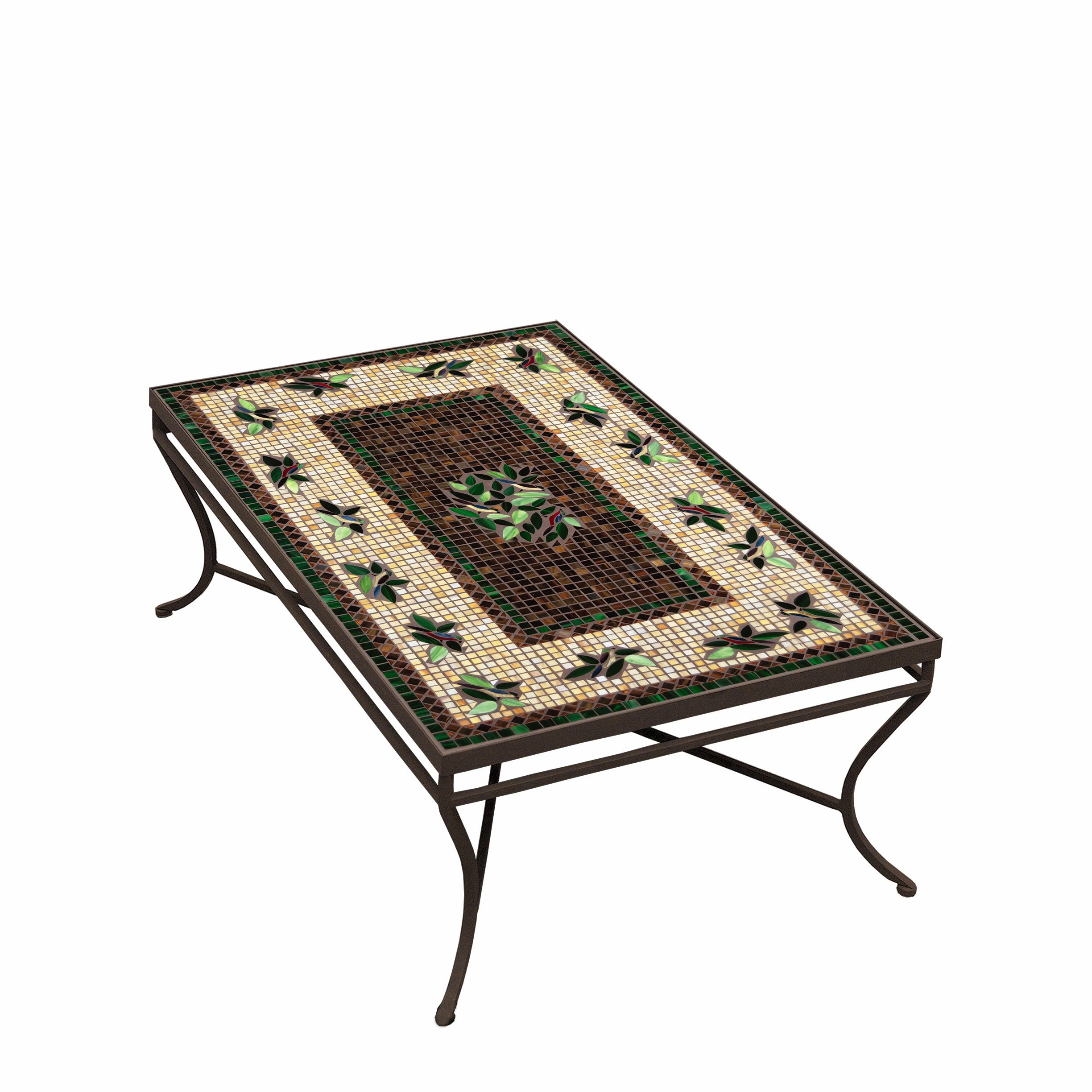 48" x 30" Mosaic Stone Top Coffee Table