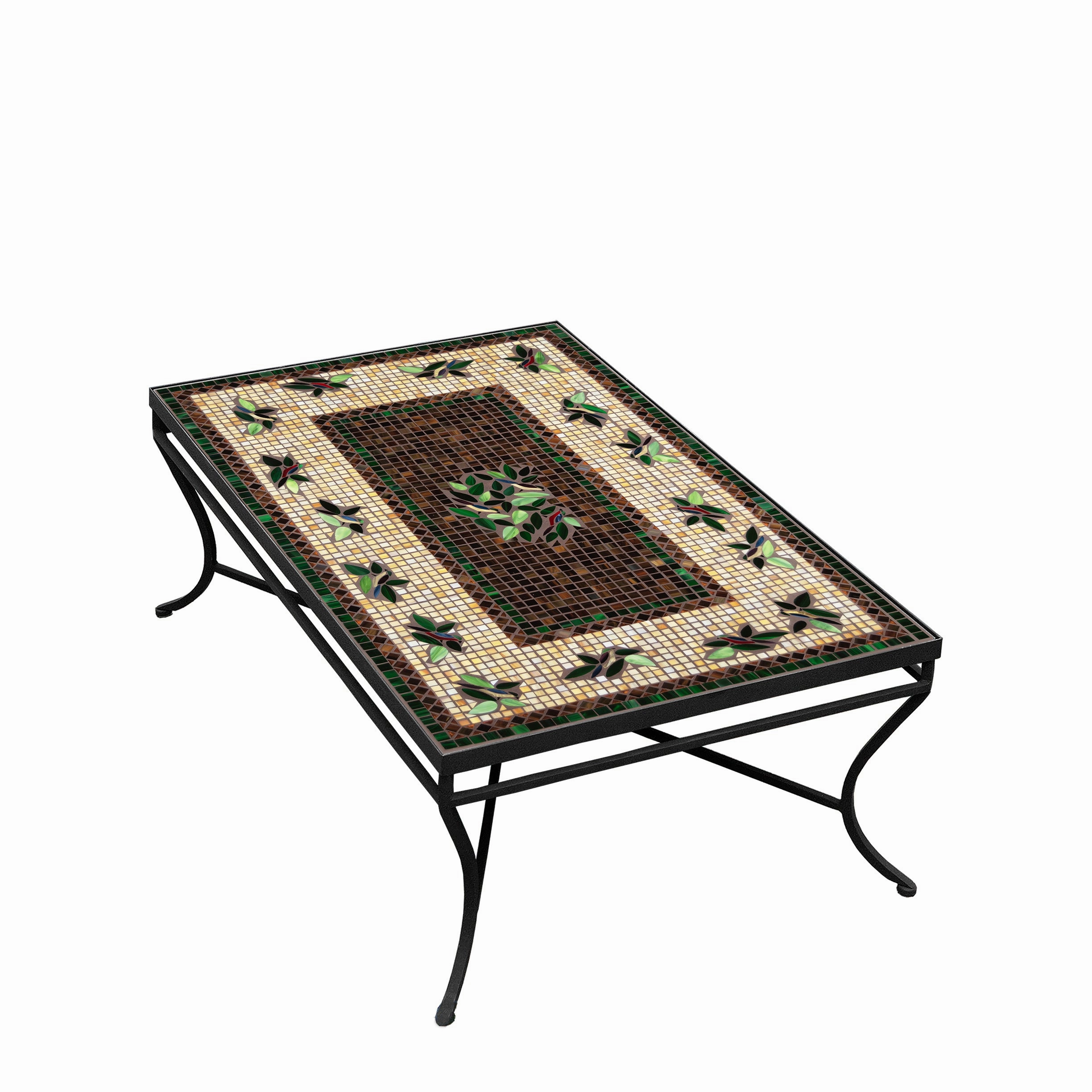 48" x 30" Mosaic Stone Top Coffee Table