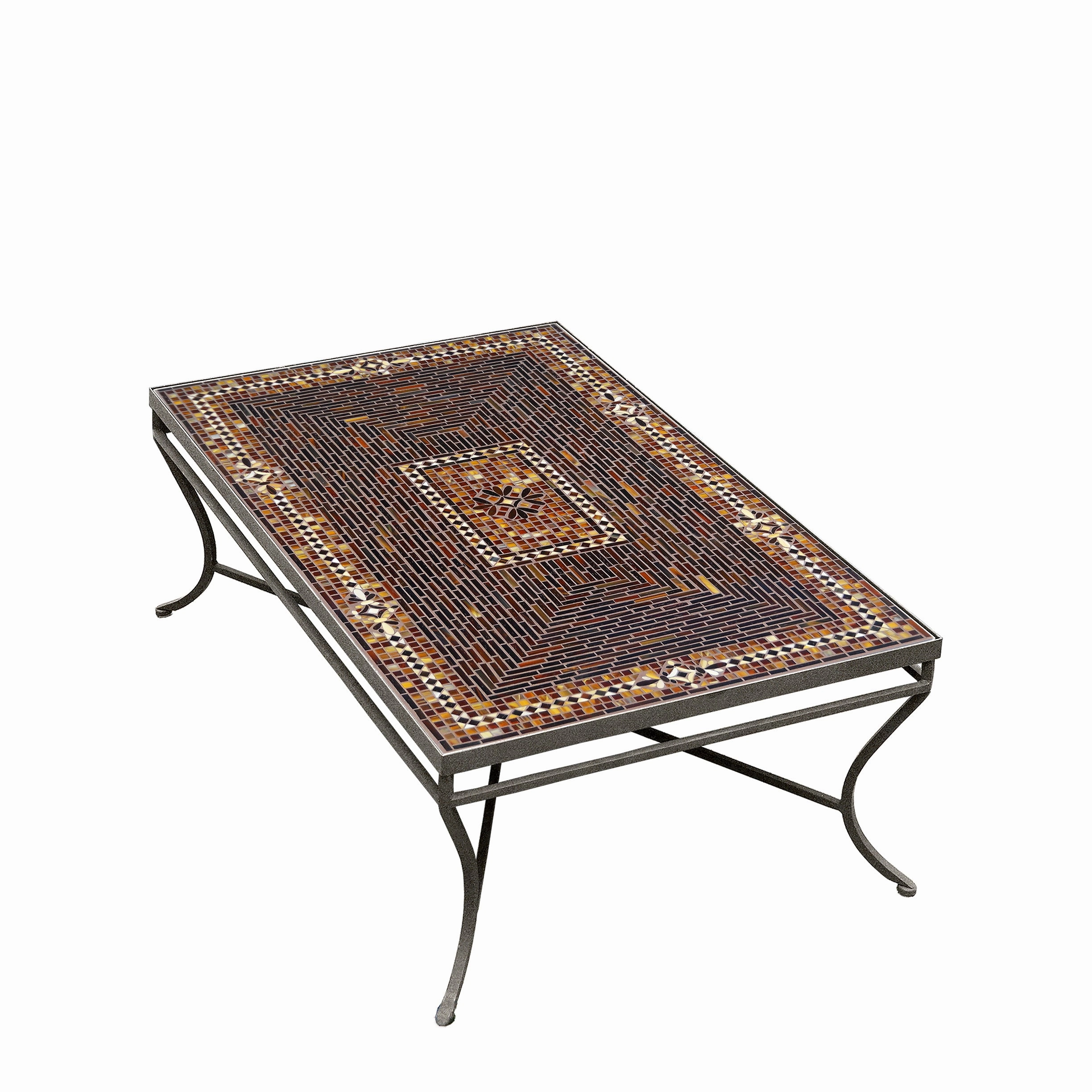 48" x 30" Mosaic Stone Top Coffee Table