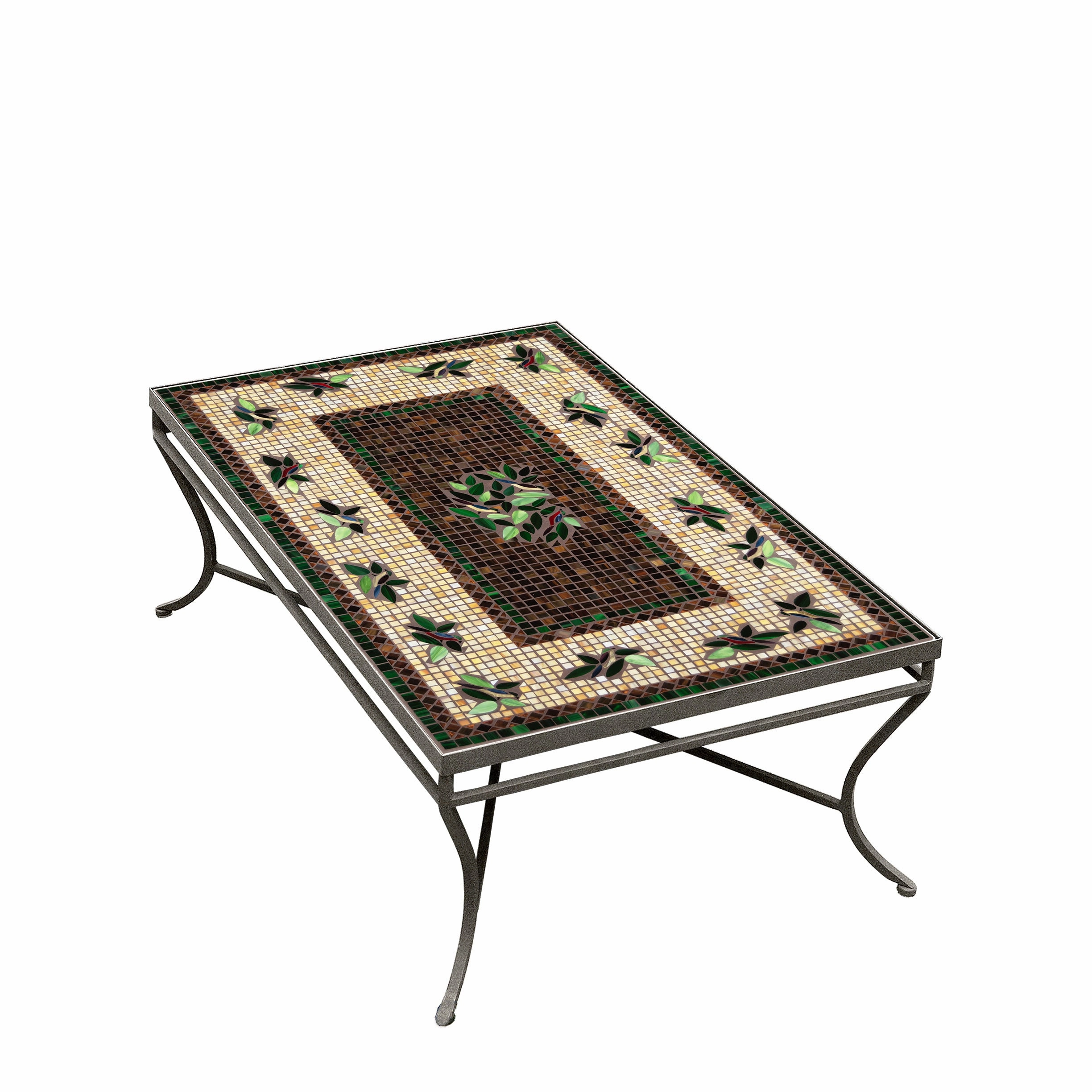 48" x 30" Mosaic Stone Top Coffee Table