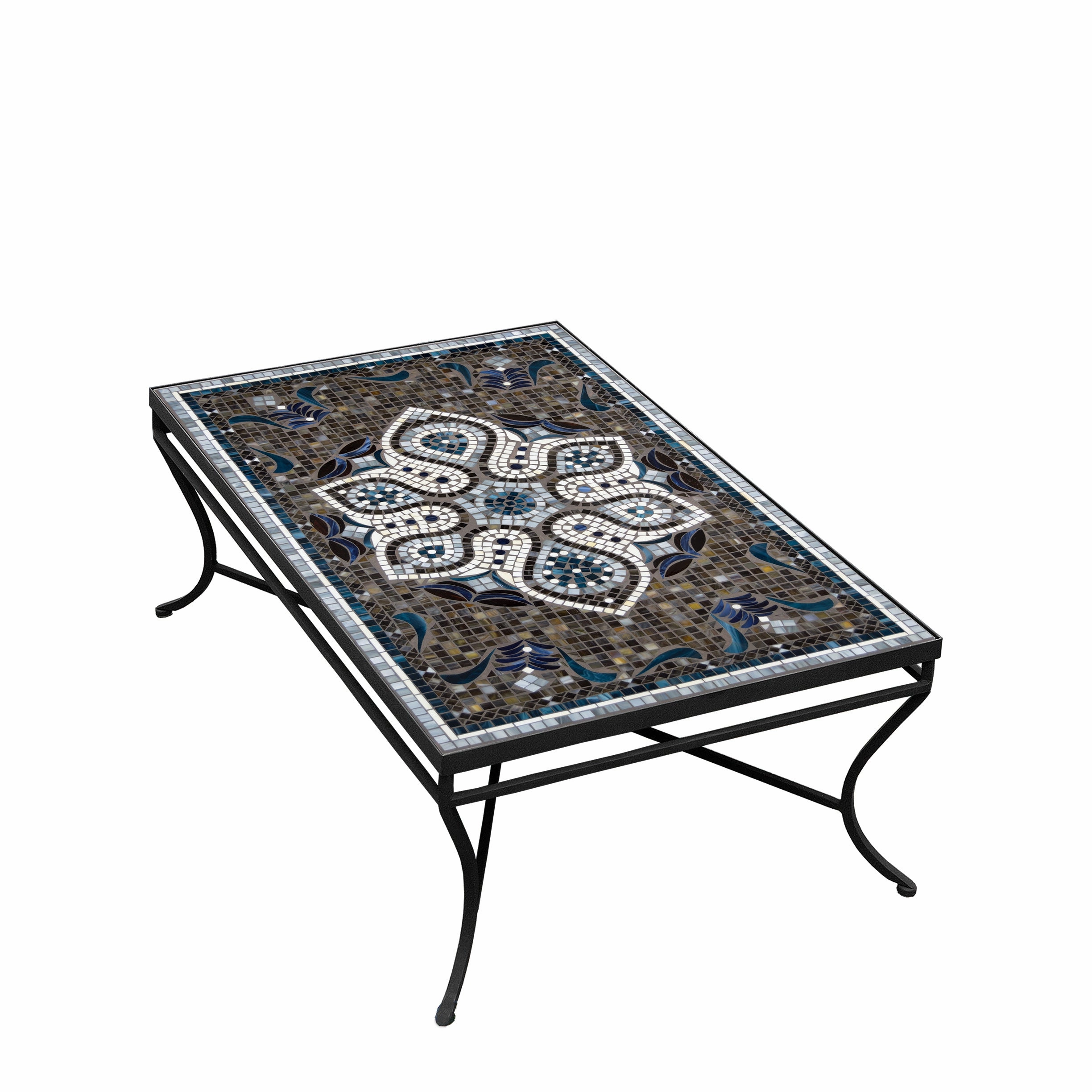 48" x 30" Mosaic Stone Top Coffee Table