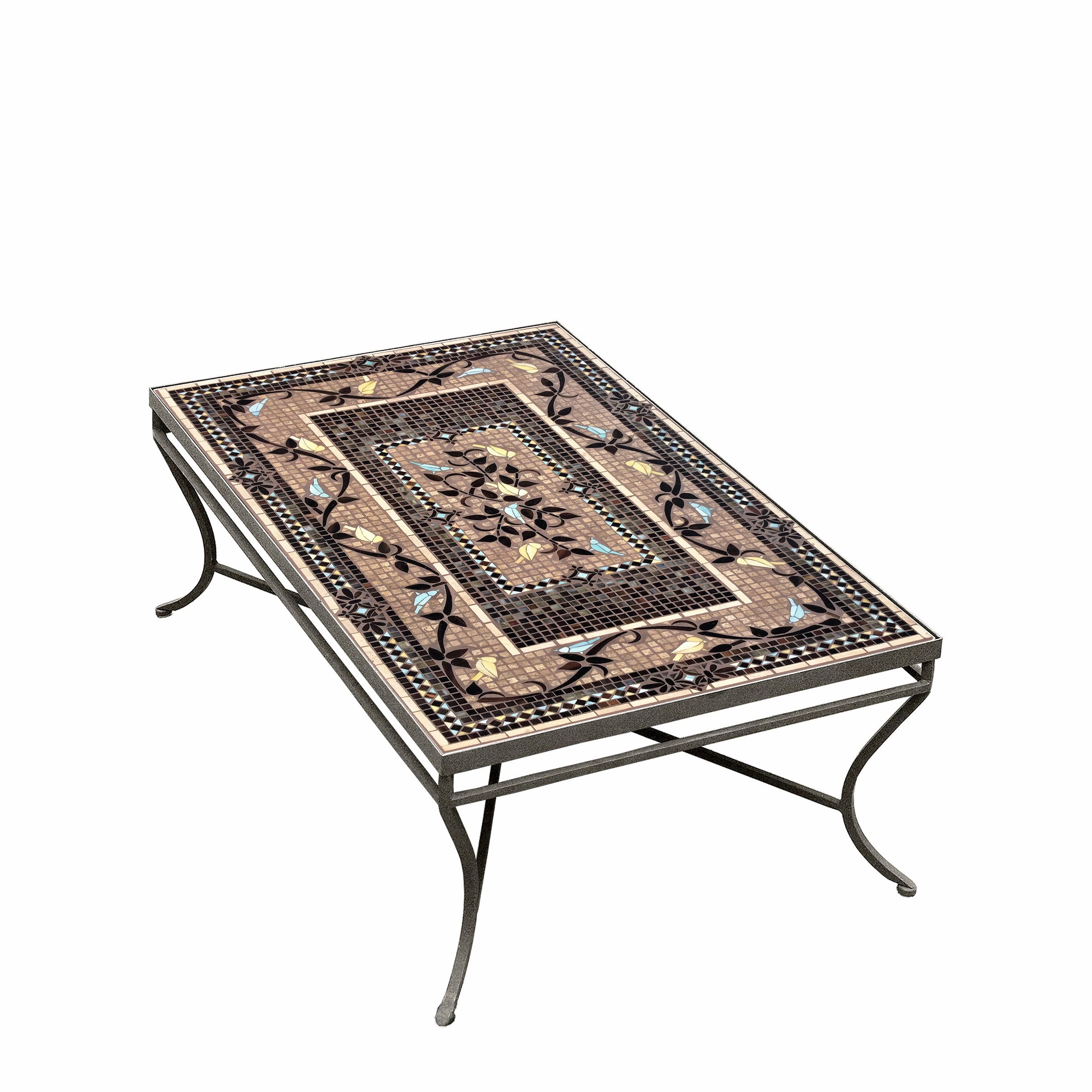 48" x 30" Mosaic Stone Top Coffee Table