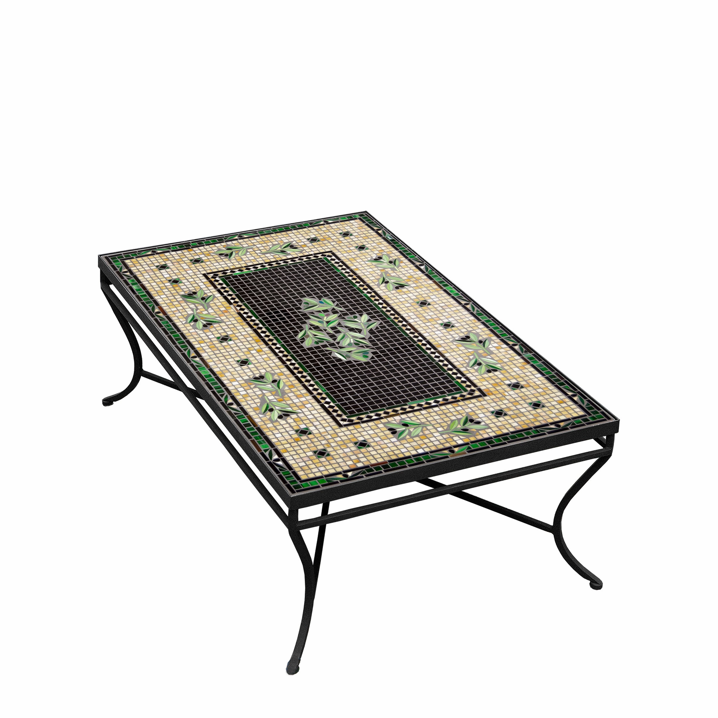 48" x 30" Mosaic Stone Top Coffee Table