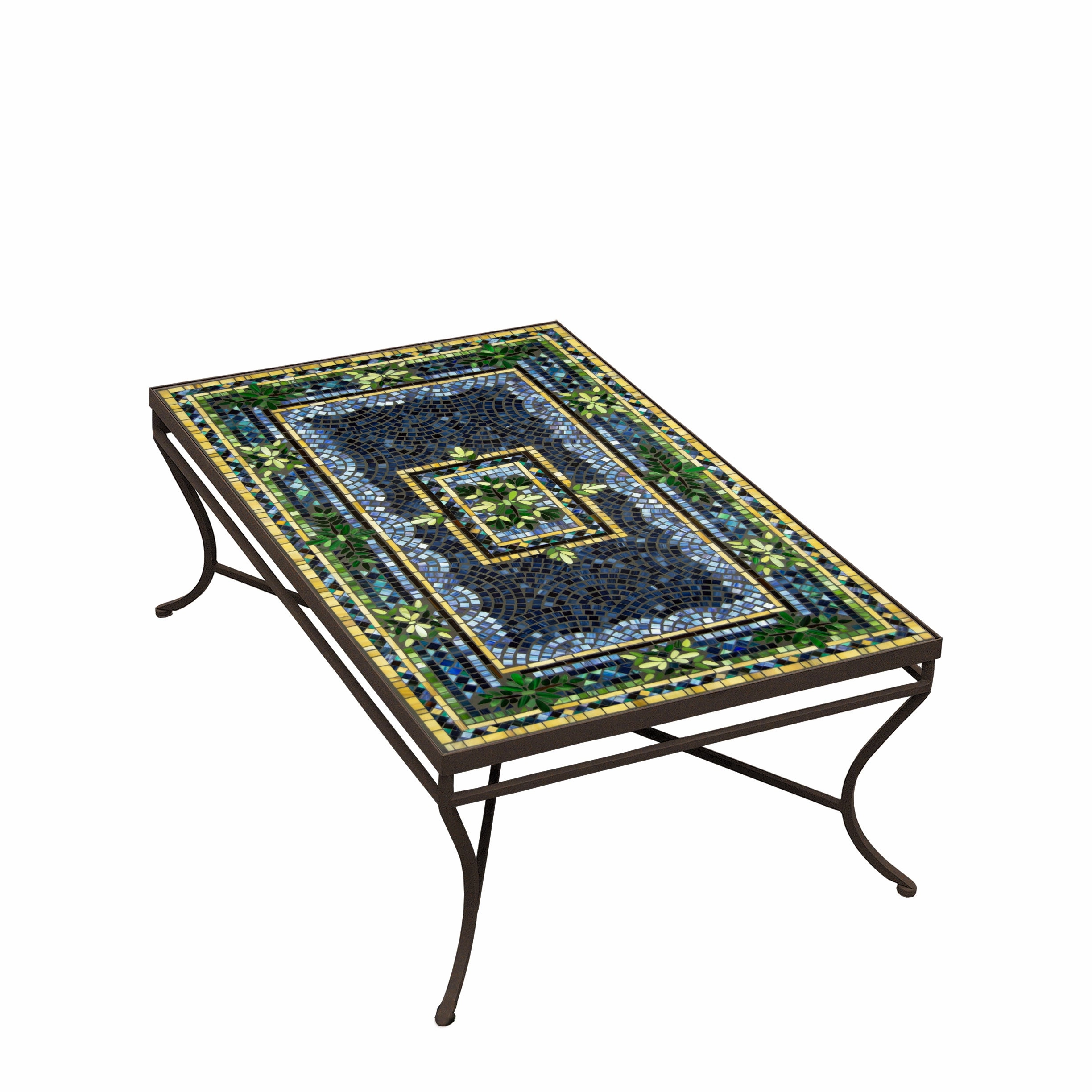 48" x 30" Mosaic Stone Top Coffee Table
