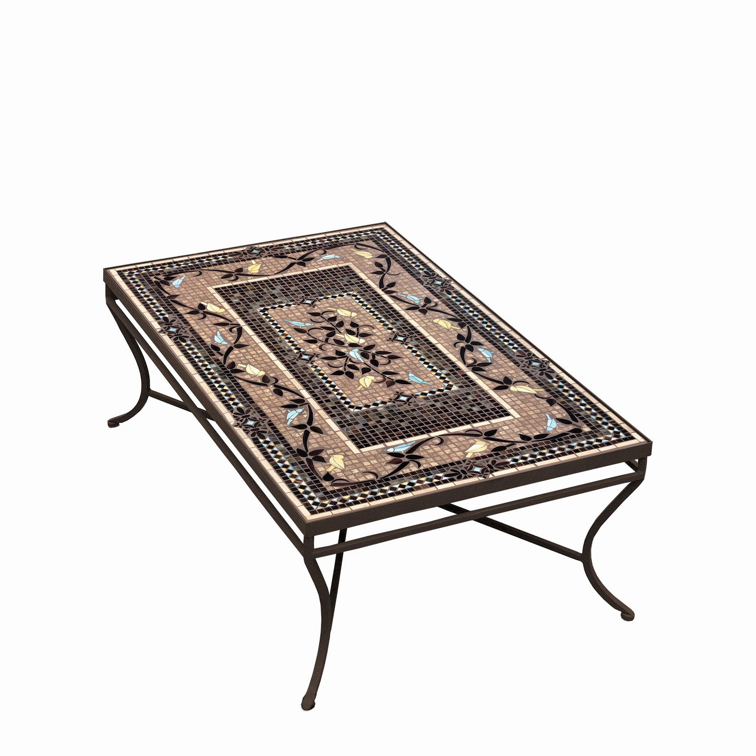 48" x 30" Mosaic Stone Top Coffee Table