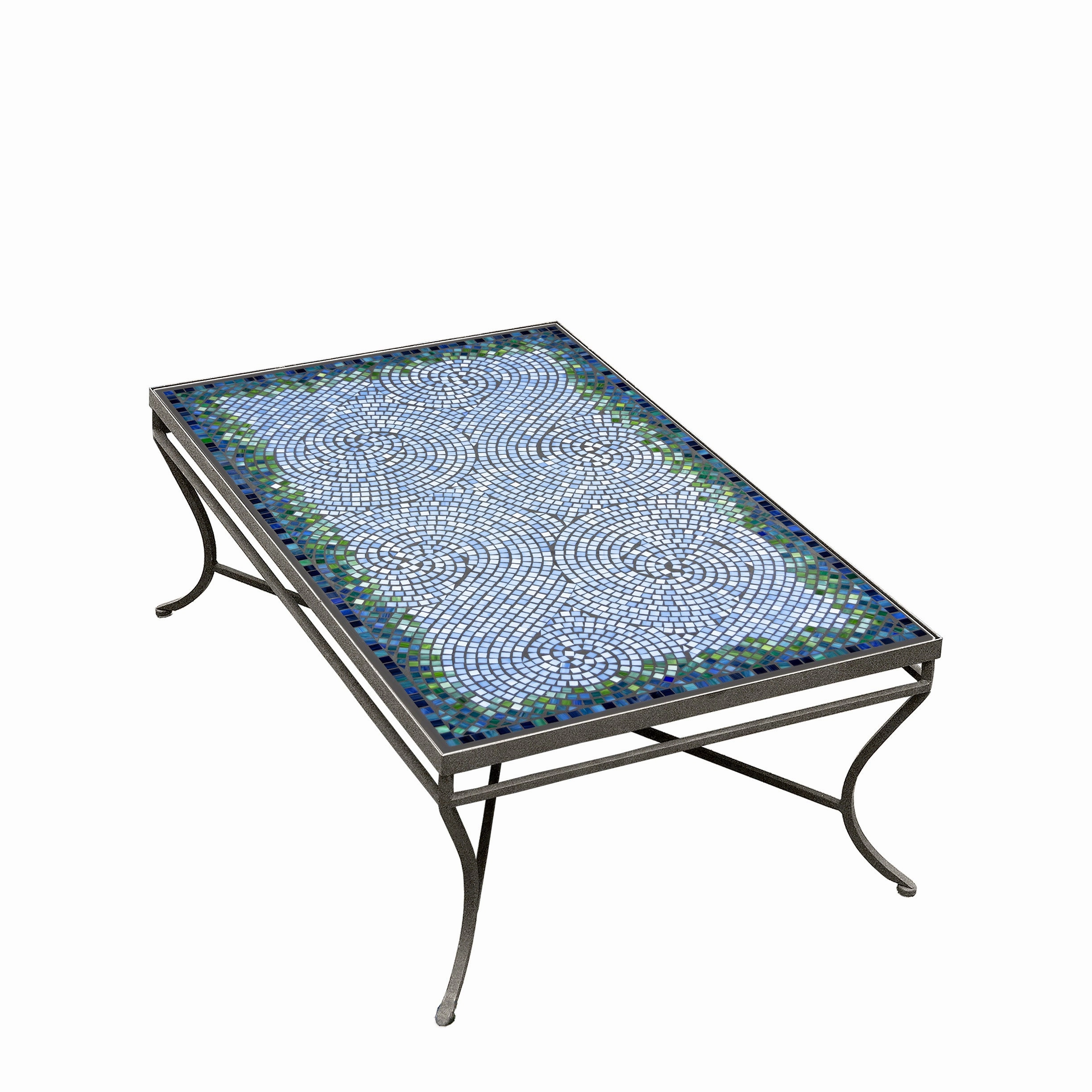 48" x 30" Mosaic Stone Top Coffee Table