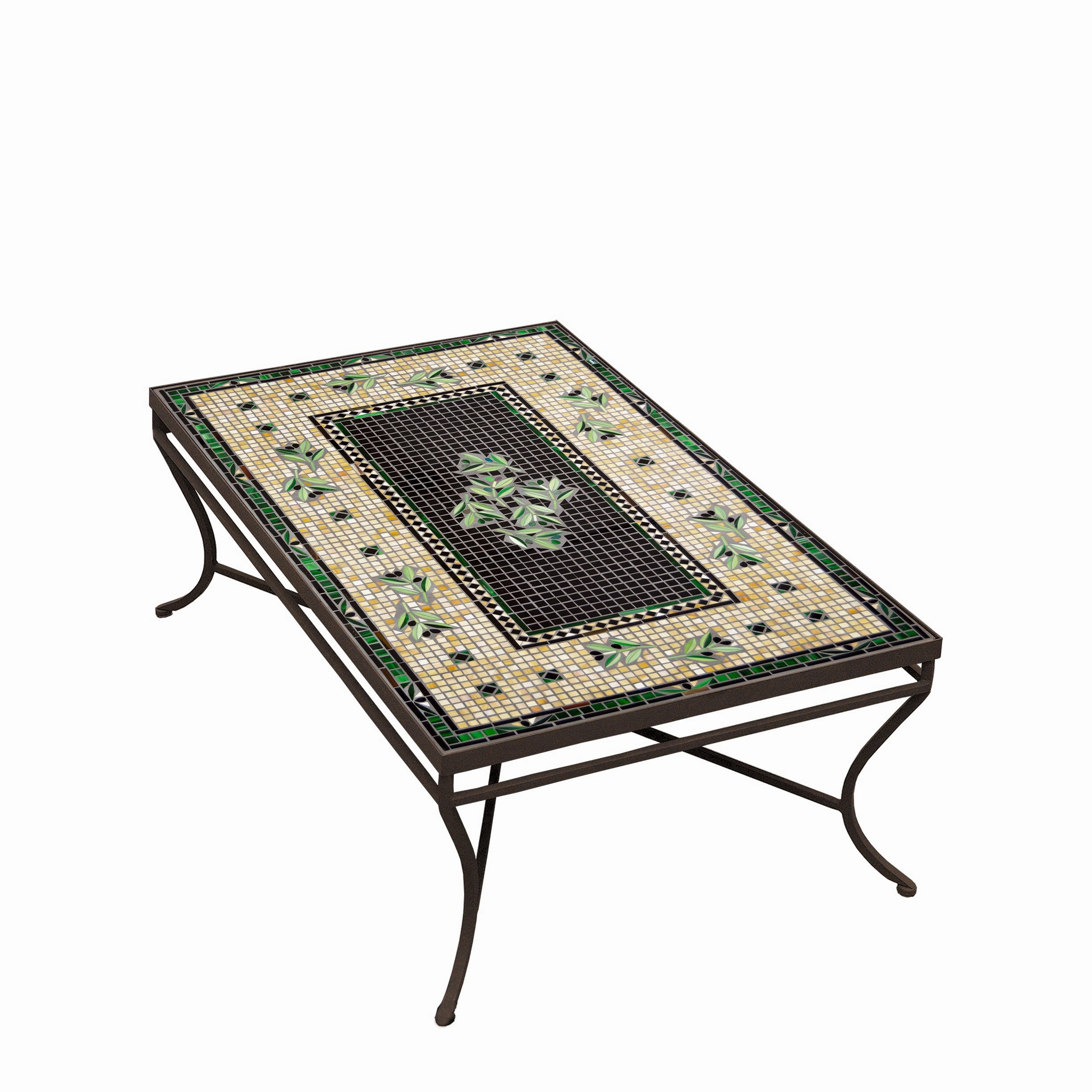 48" x 30" Mosaic Stone Top Coffee Table