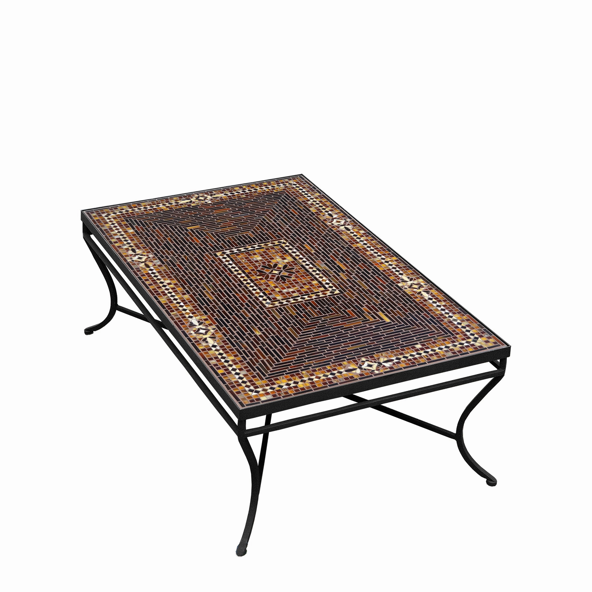 48" x 30" Mosaic Stone Top Coffee Table
