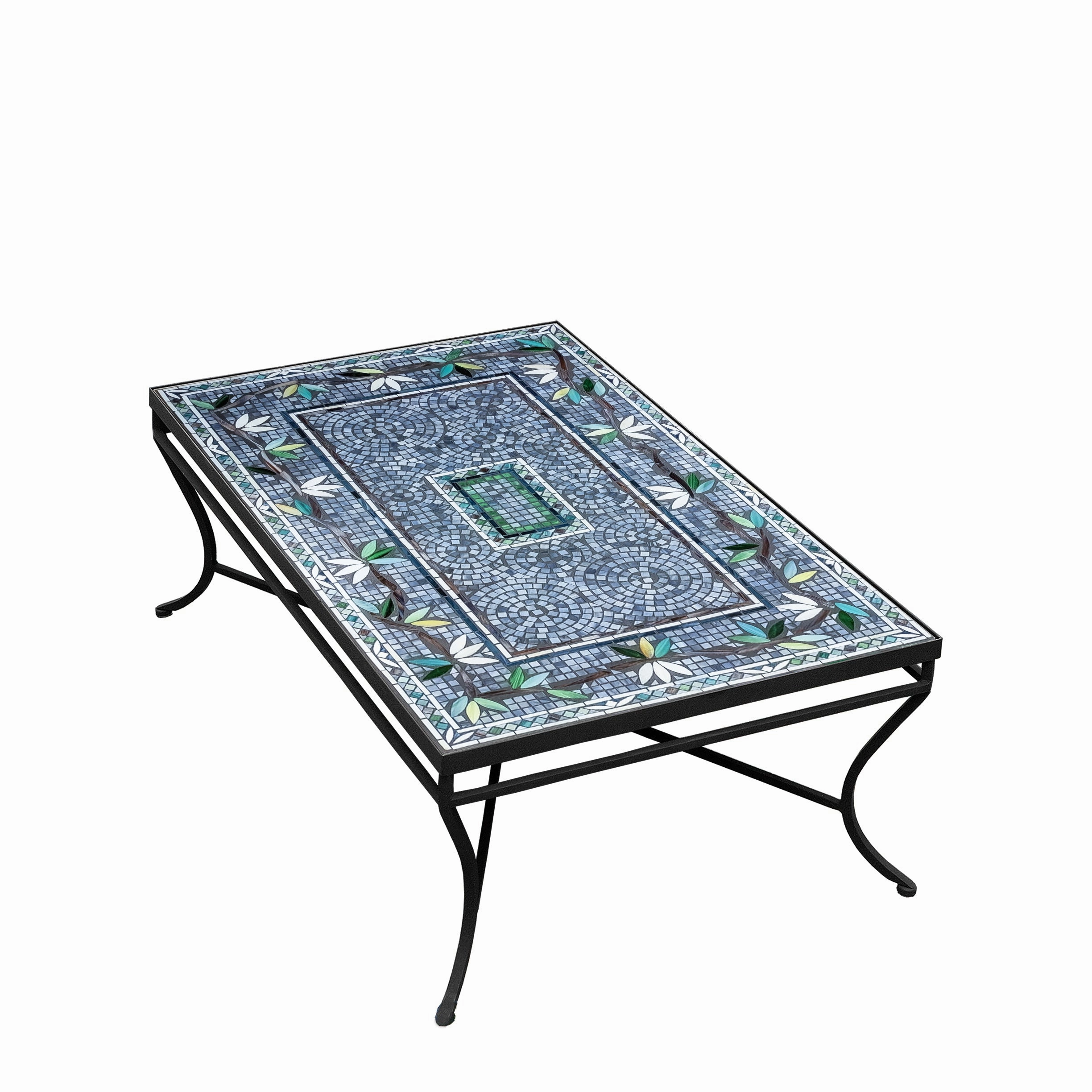 48" x 30" Mosaic Stone Top Coffee Table