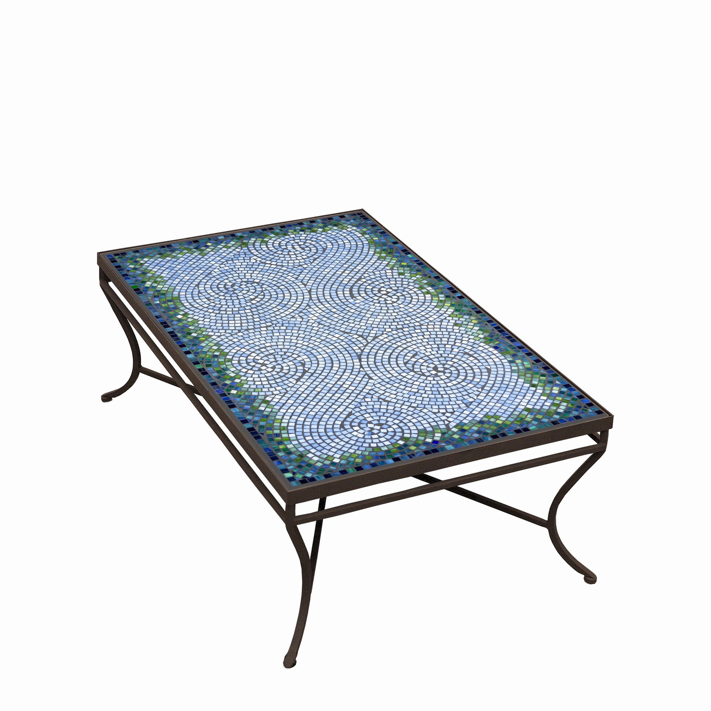 48" x 30" Mosaic Stone Top Coffee Table