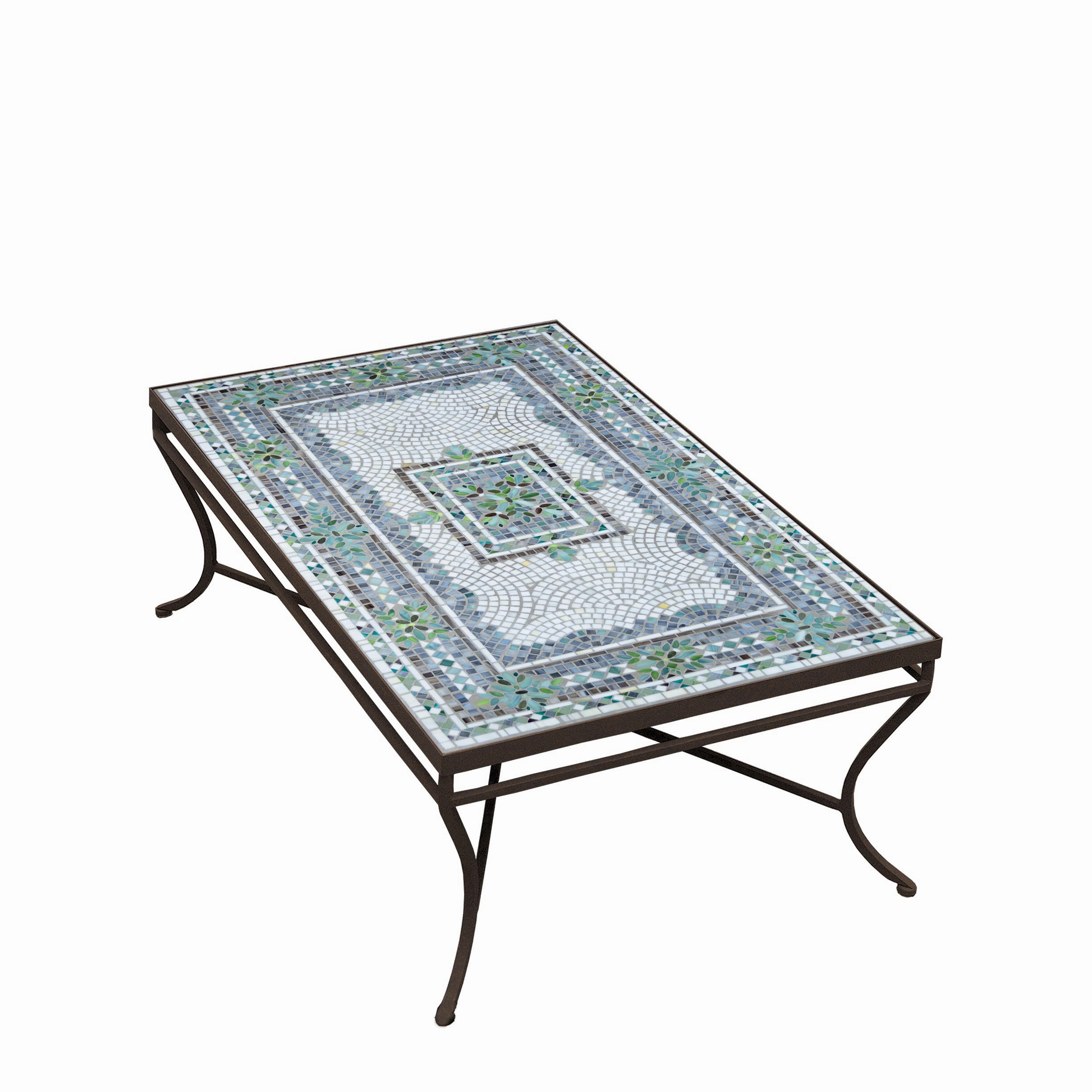48" x 30" Mosaic Stone Top Coffee Table