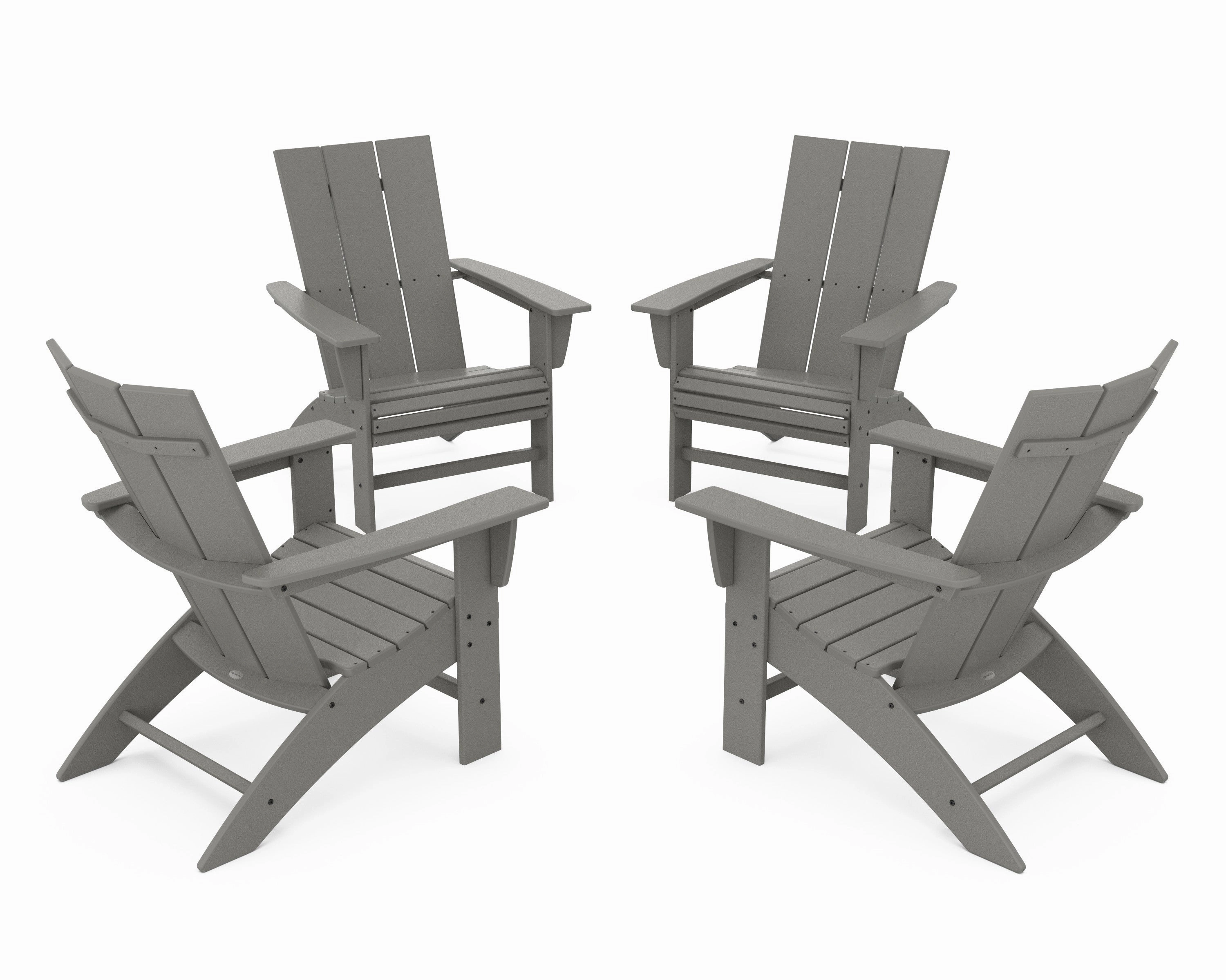 4-Piece Modern Curveback Adirondack Conversation Setoutdoor patio dining furniture set
