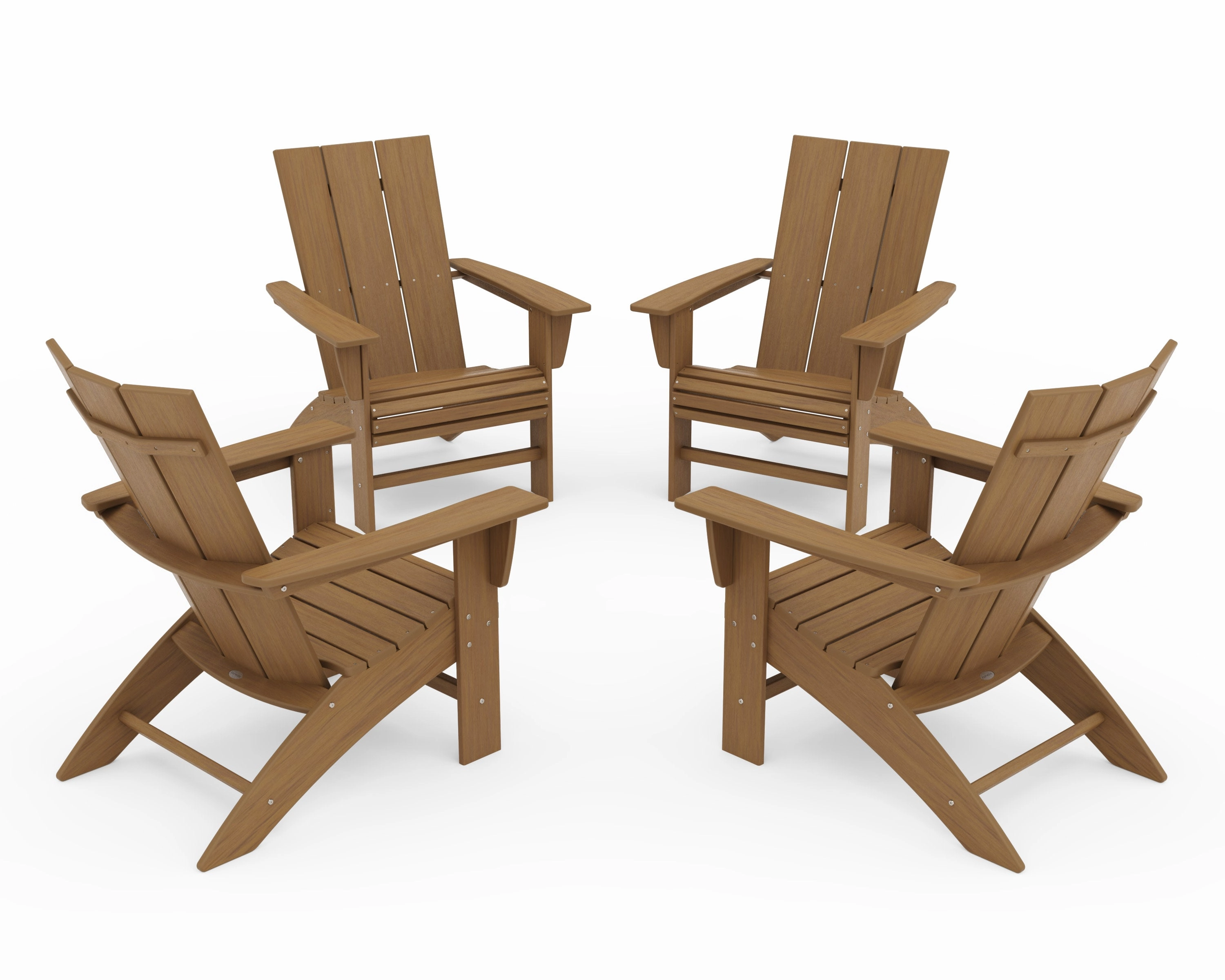 4-Piece Modern Curveback Adirondack Conversation Set