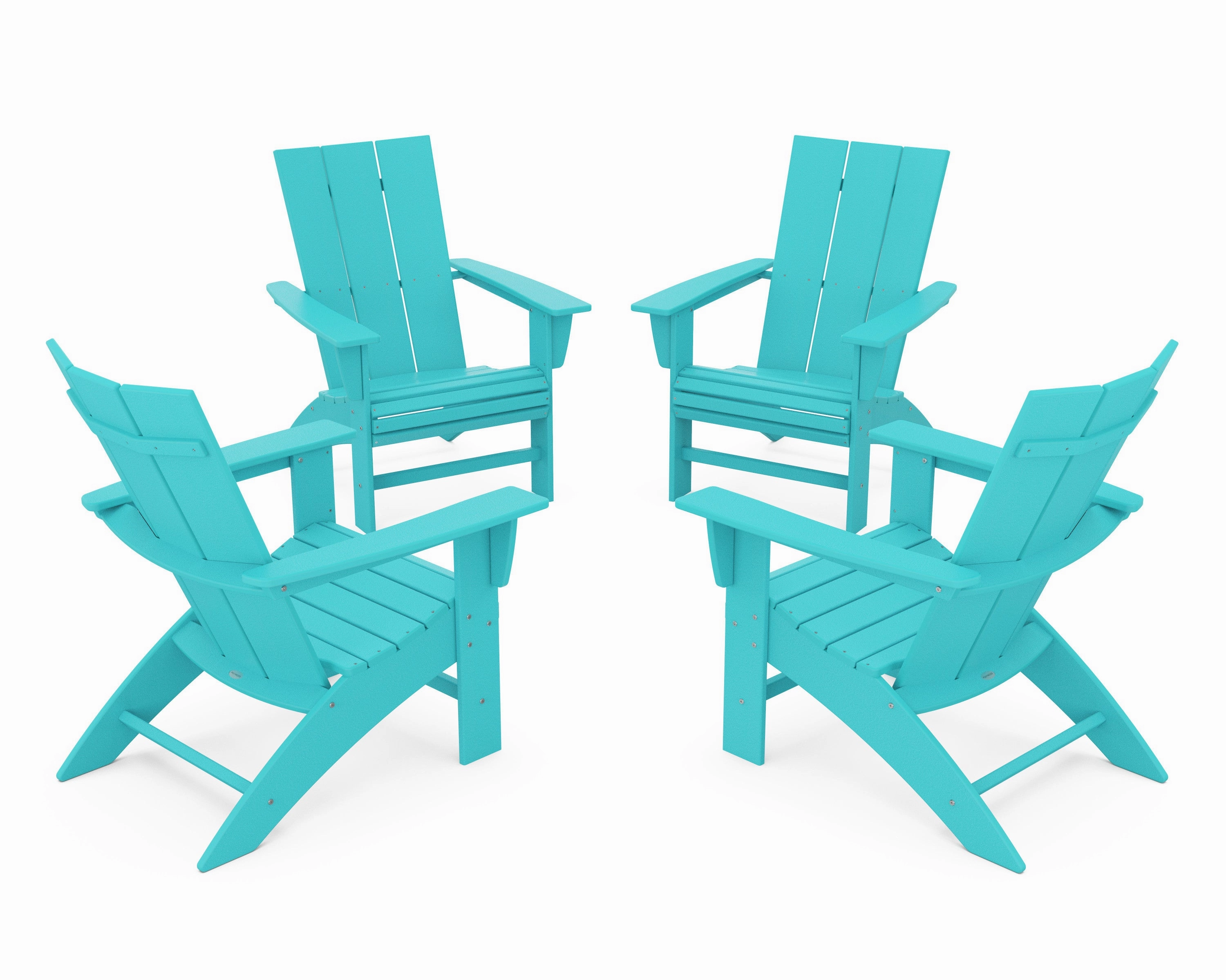 4-Piece Modern Curveback Adirondack Conversation Set