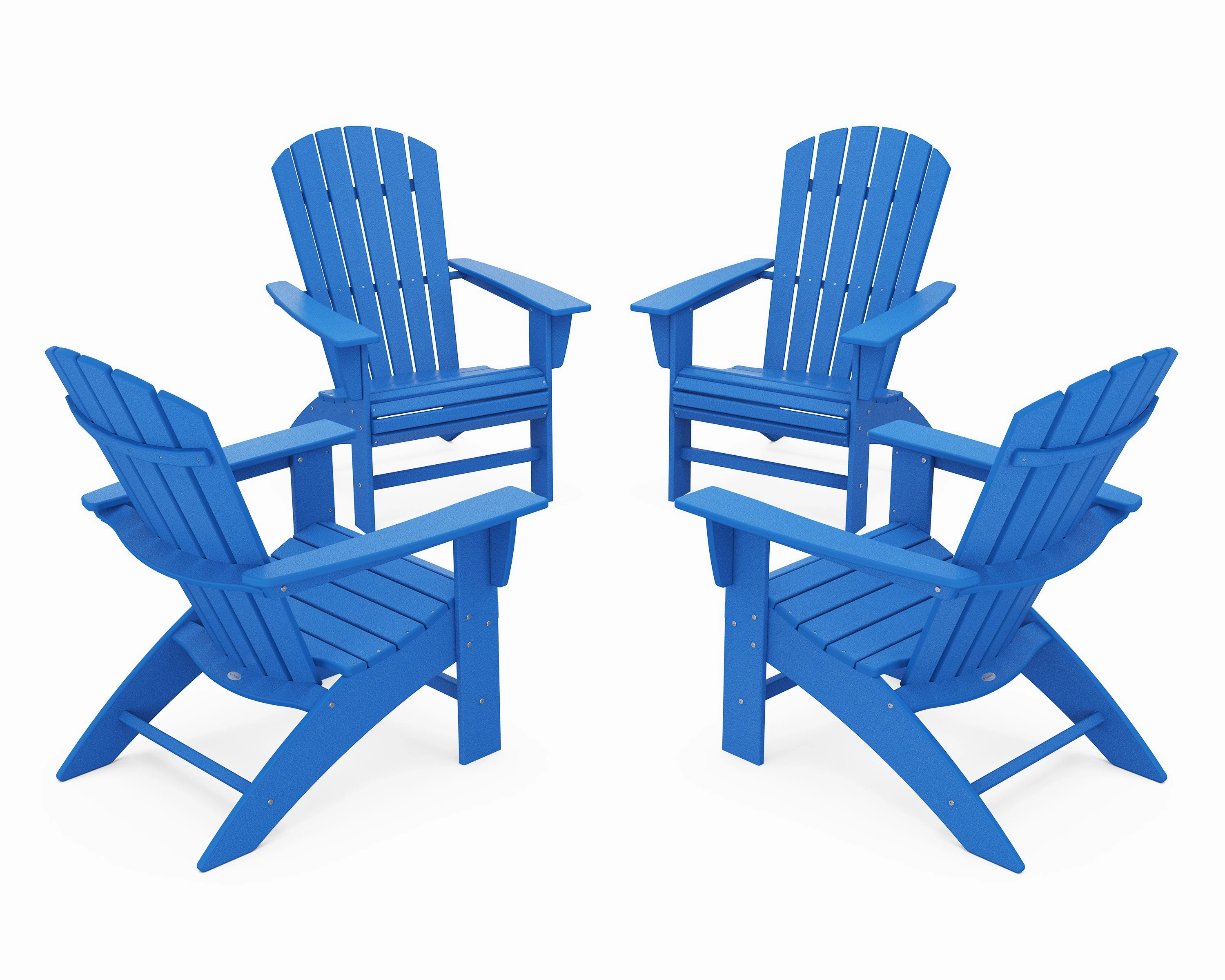 4-Piece Nautical Curveback Adirondack Chair Conversation Set