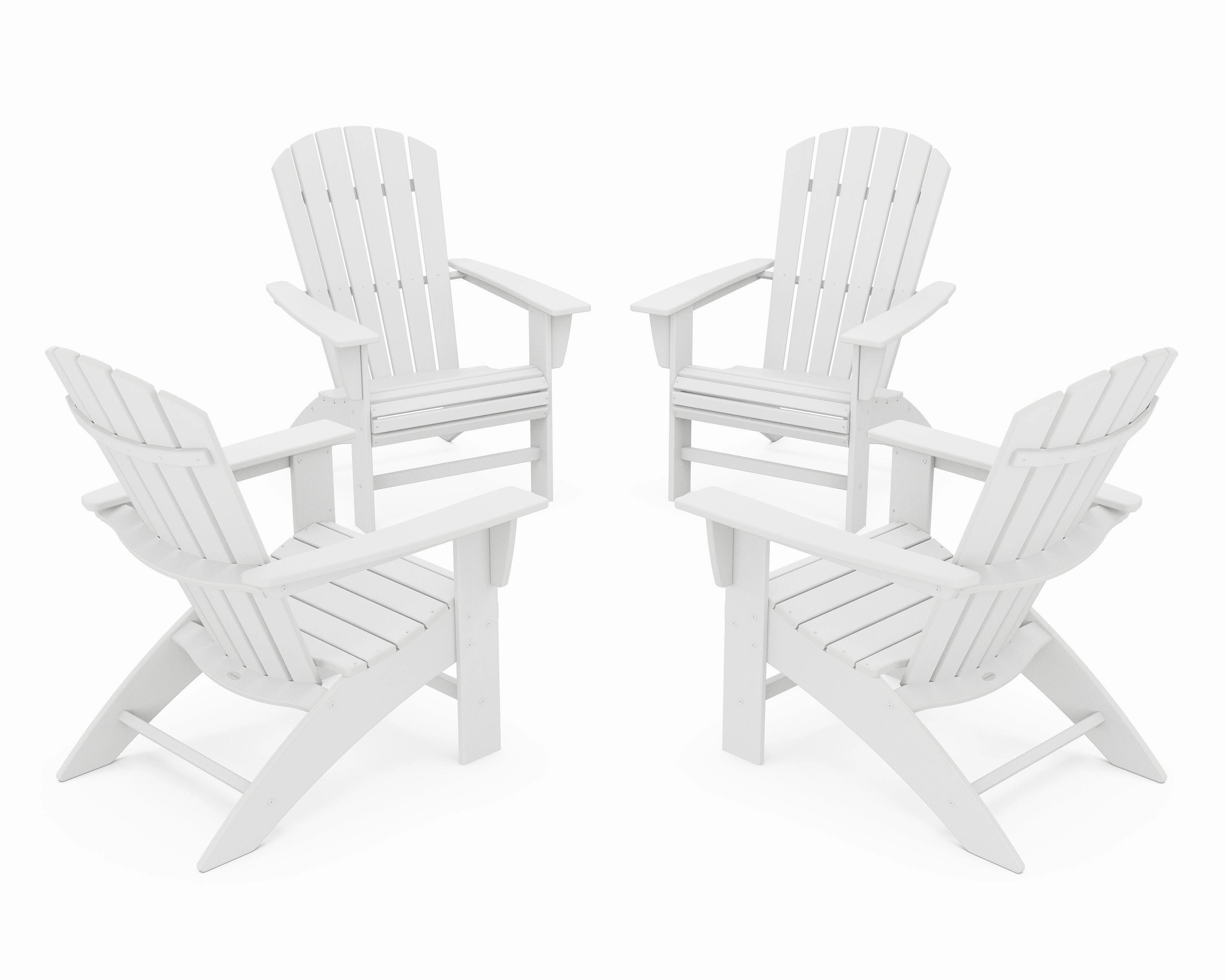 4-Piece Nautical Curveback Adirondack Chair Conversation Set