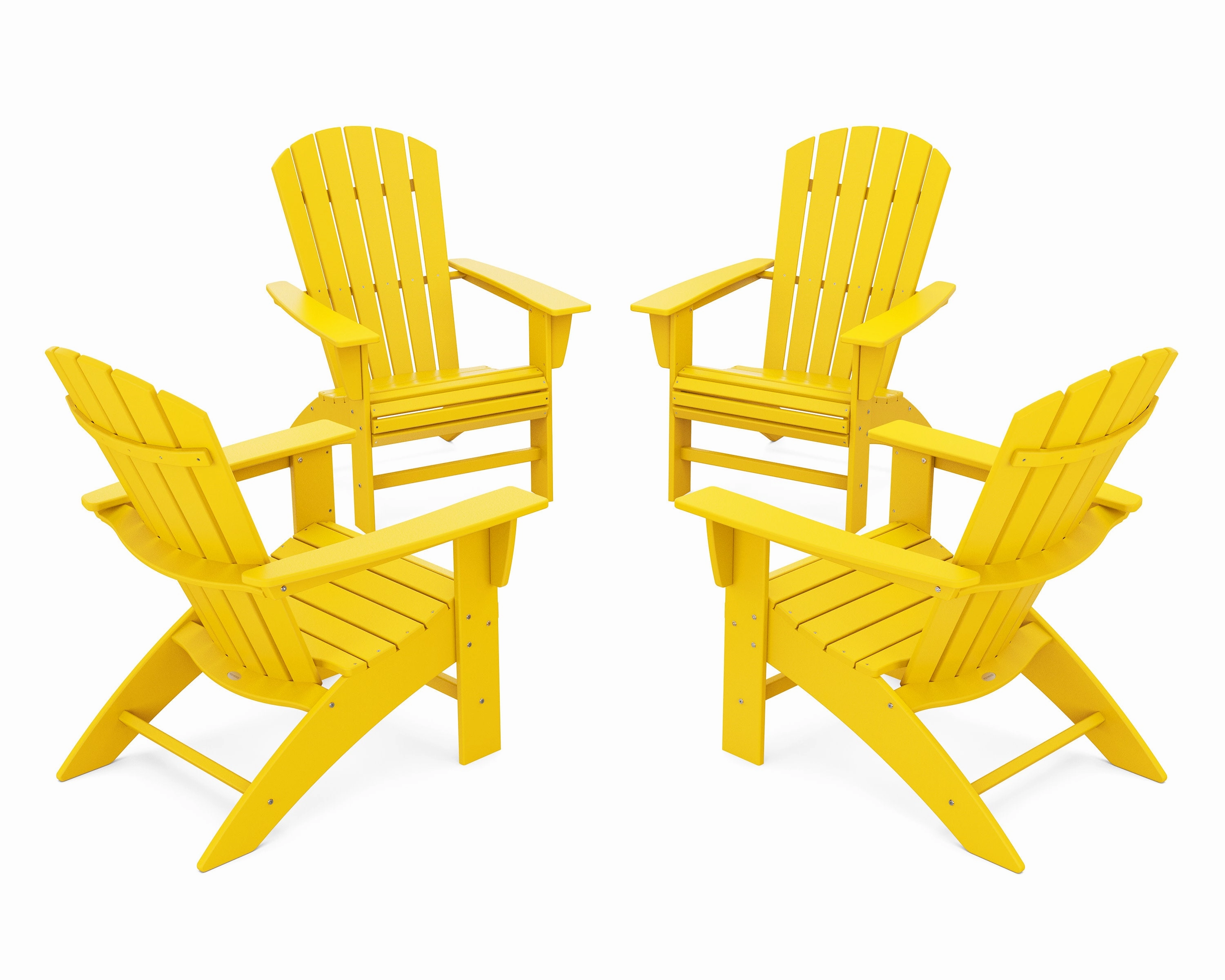 4-Piece Nautical Curveback Adirondack Chair Conversation Set