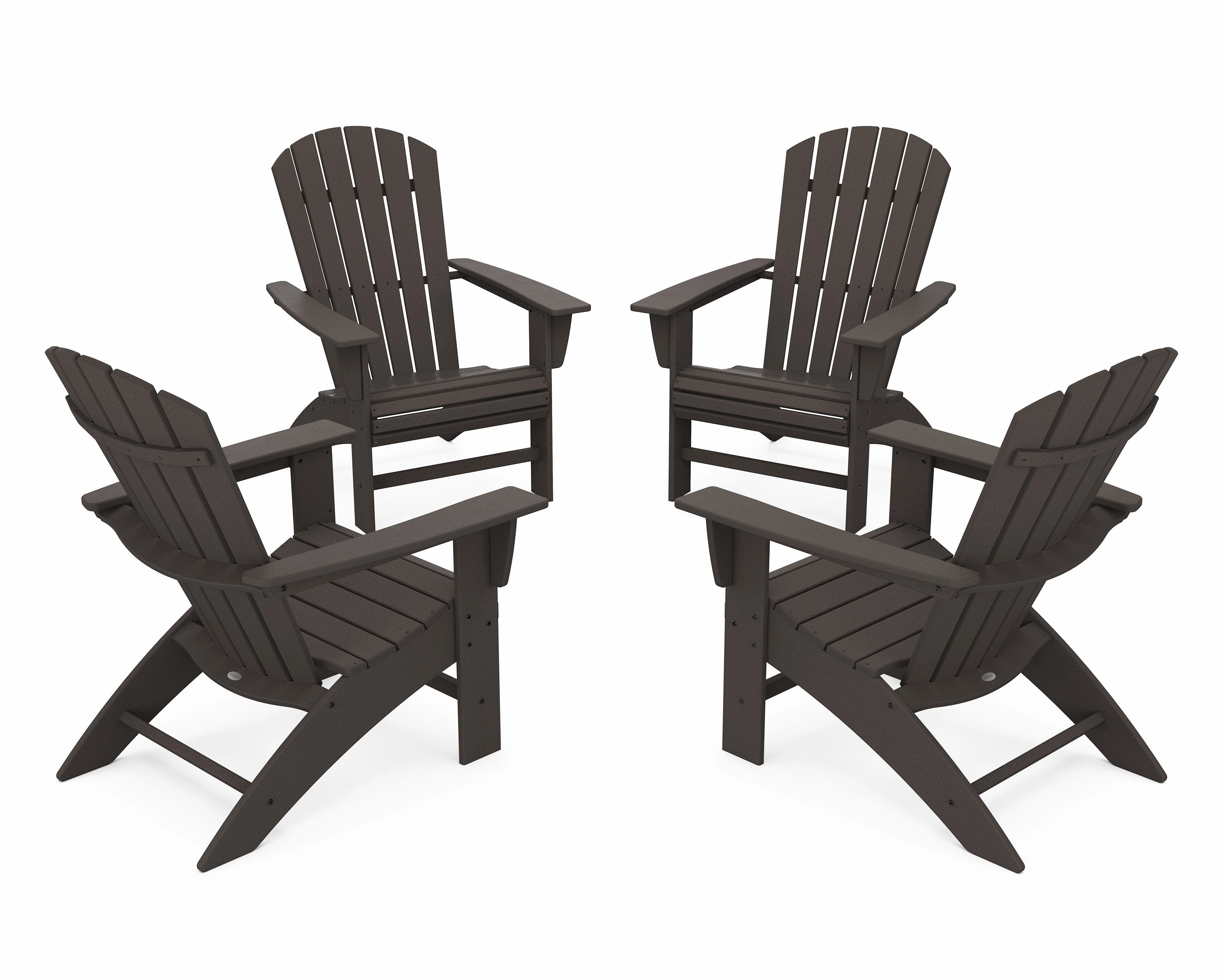 4-Piece Nautical Curveback Adirondack Chair Conversation Set