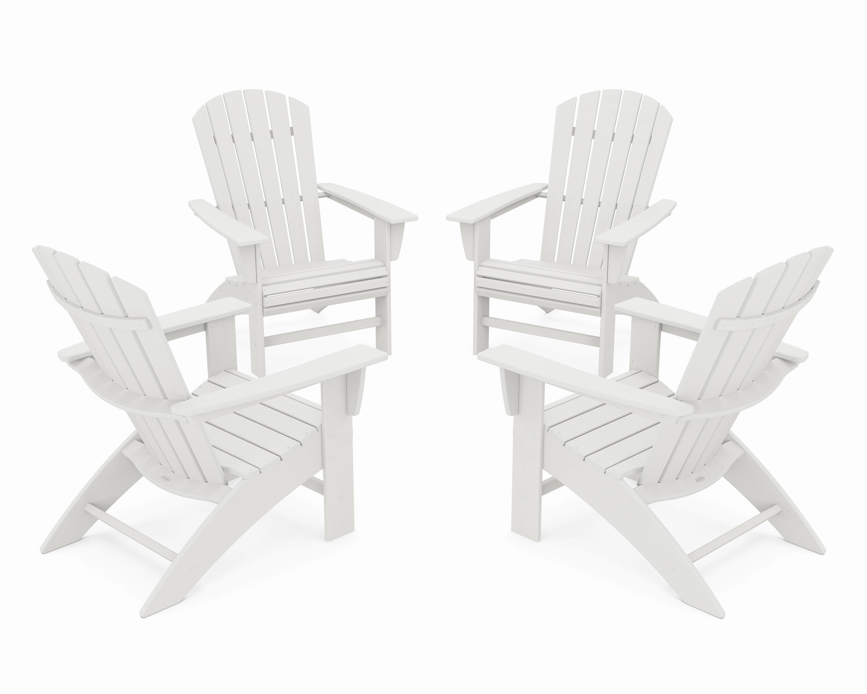 4-Piece Nautical Curveback Adirondack Chair Conversation Set