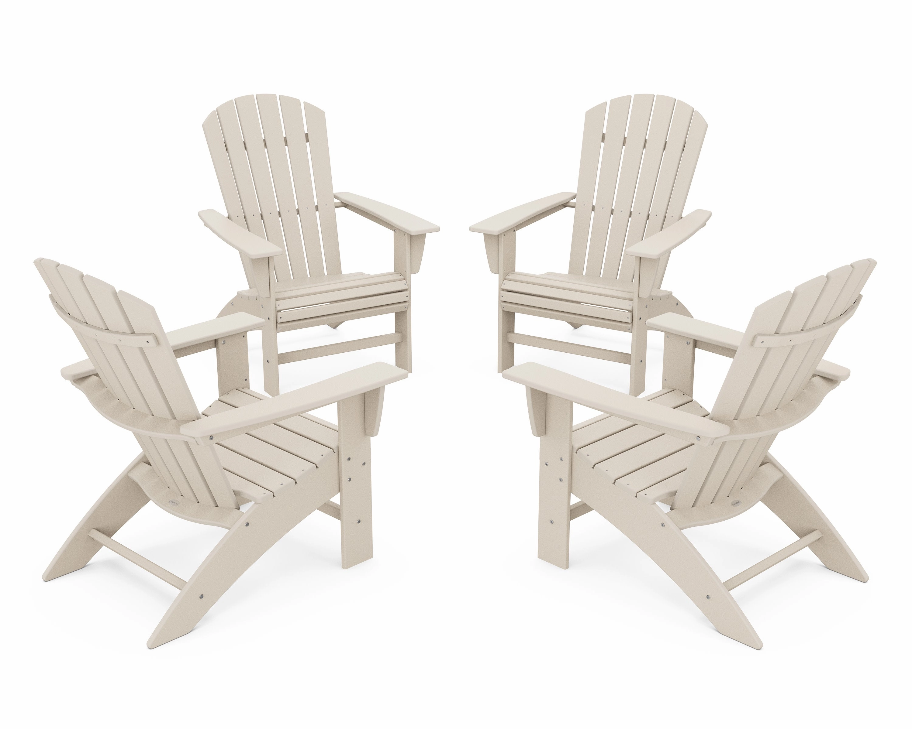4-Piece Nautical Curveback Adirondack Chair Conversation Set