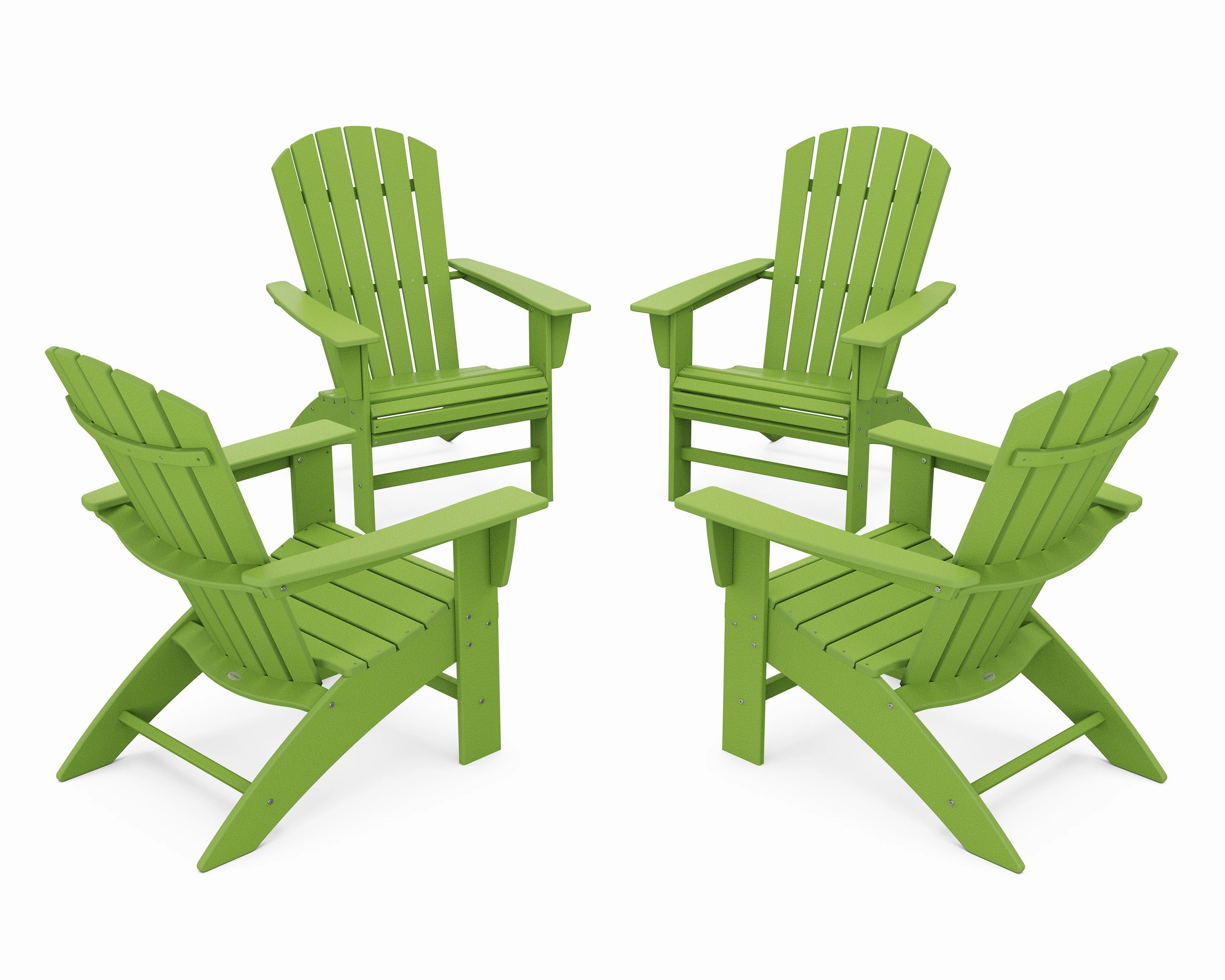 4-Piece Nautical Curveback Adirondack Chair Conversation Set