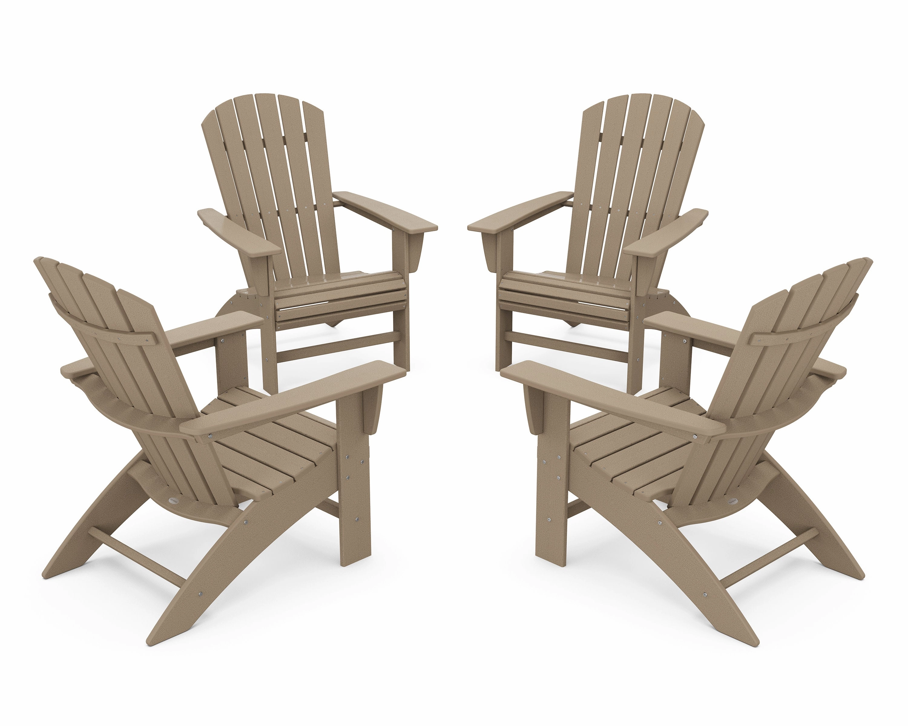4-Piece Nautical Curveback Adirondack Chair Conversation Set