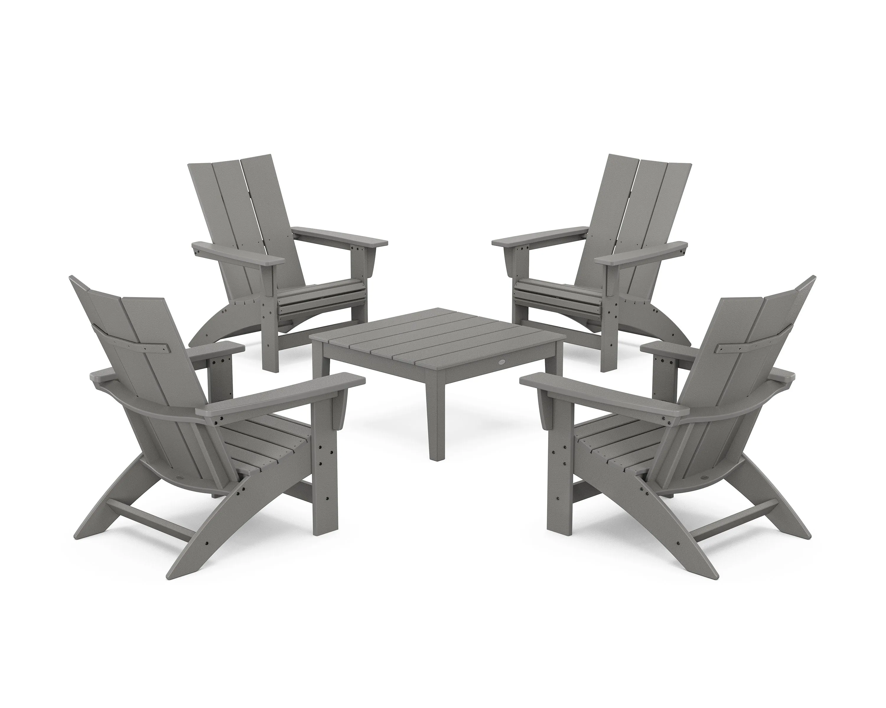 5-Piece Modern Grand Adirondack Chair Conversation Groupoutdoor patio dining furniture set