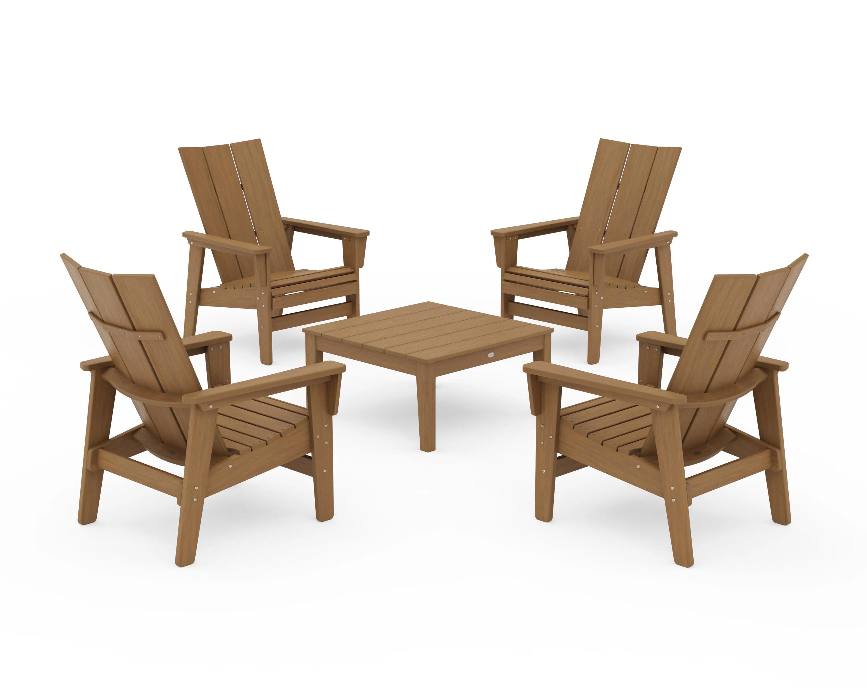 5-Piece Modern Grand Upright Adirondack Chair Conversation Group