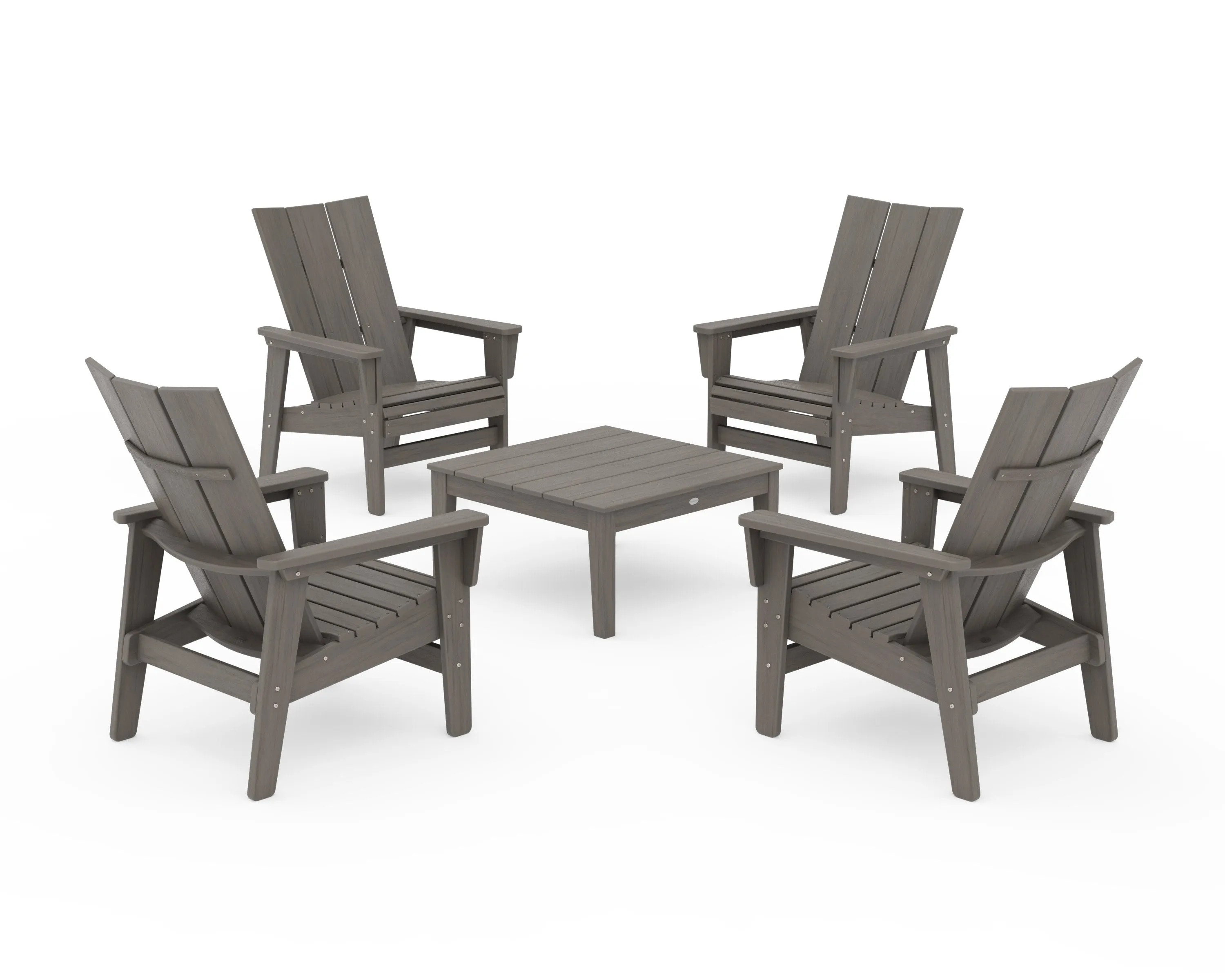 5-Piece Modern Grand Upright Adirondack Chair Conversation Group