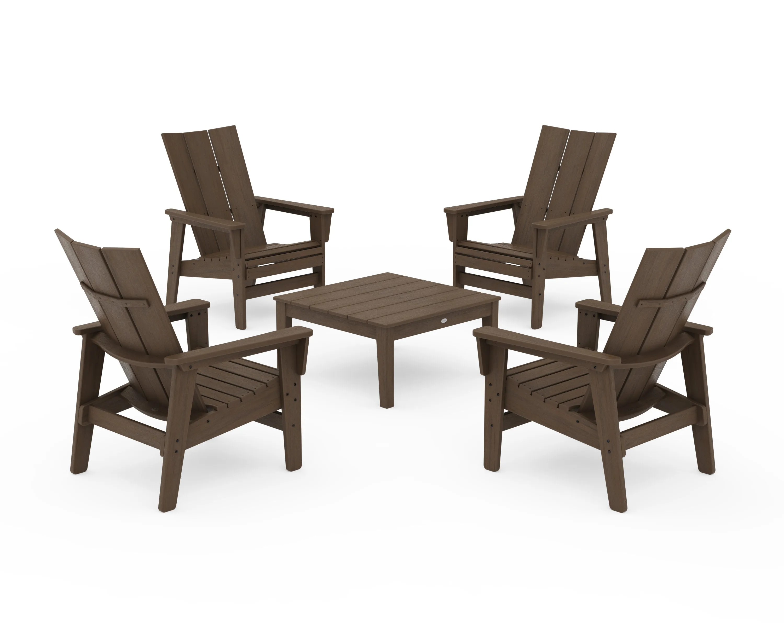5-Piece Modern Grand Upright Adirondack Chair Conversation Group