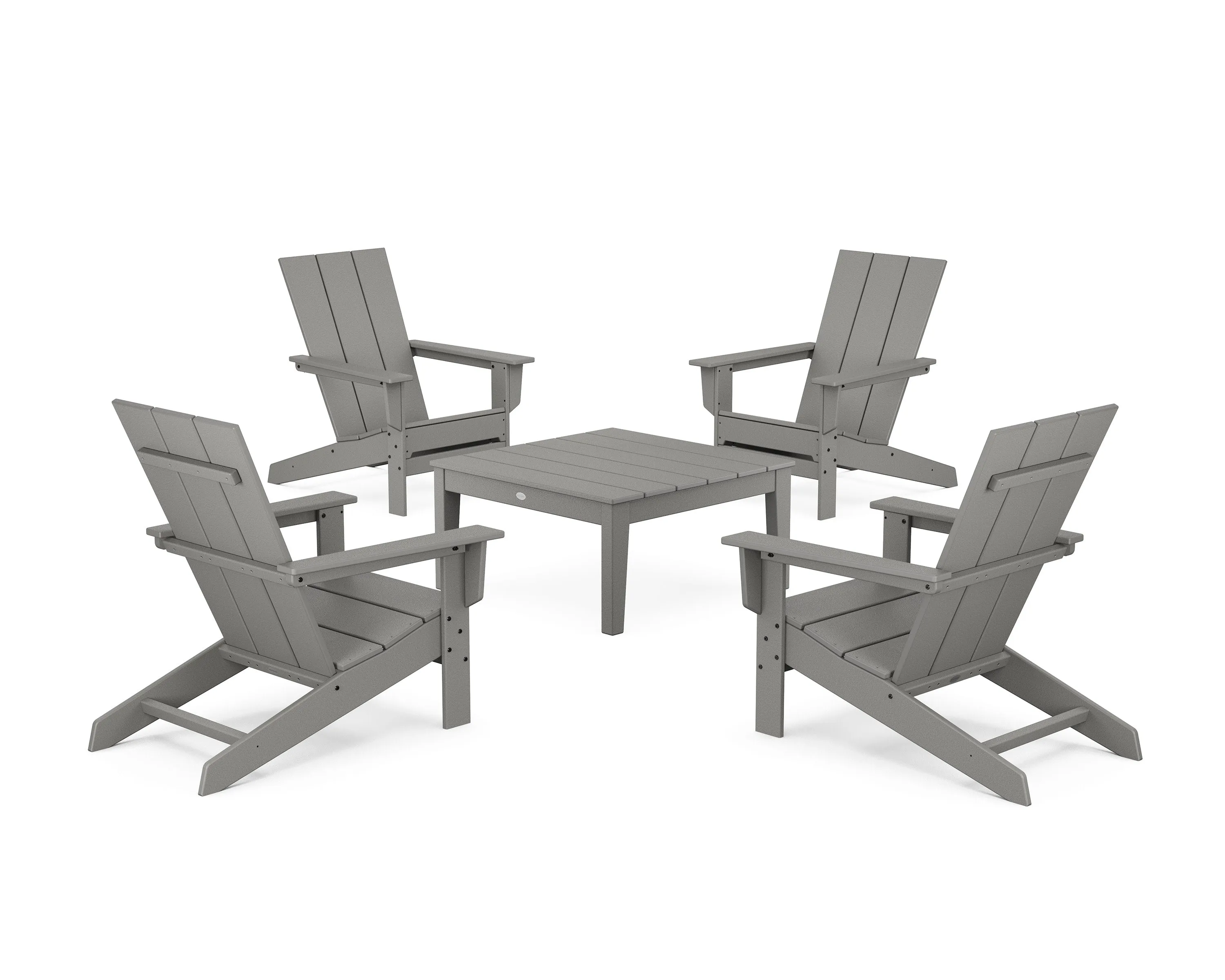 5-Piece Modern Studio Adirondack Chair Conversation Groupoutdoor patio dining furniture set