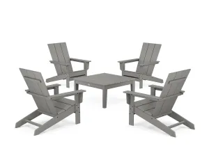 5-Piece Modern Studio Adirondack Chair Conversation Groupoutdoor patio dining furniture set